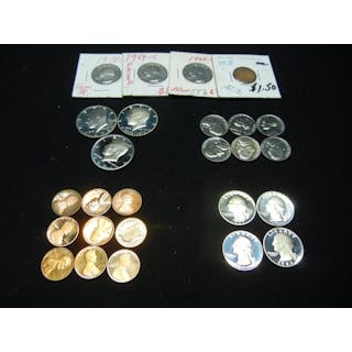 Grab Bag of Mostly Proof Coins Silver Bicentennial Quarter also noted (26) coins