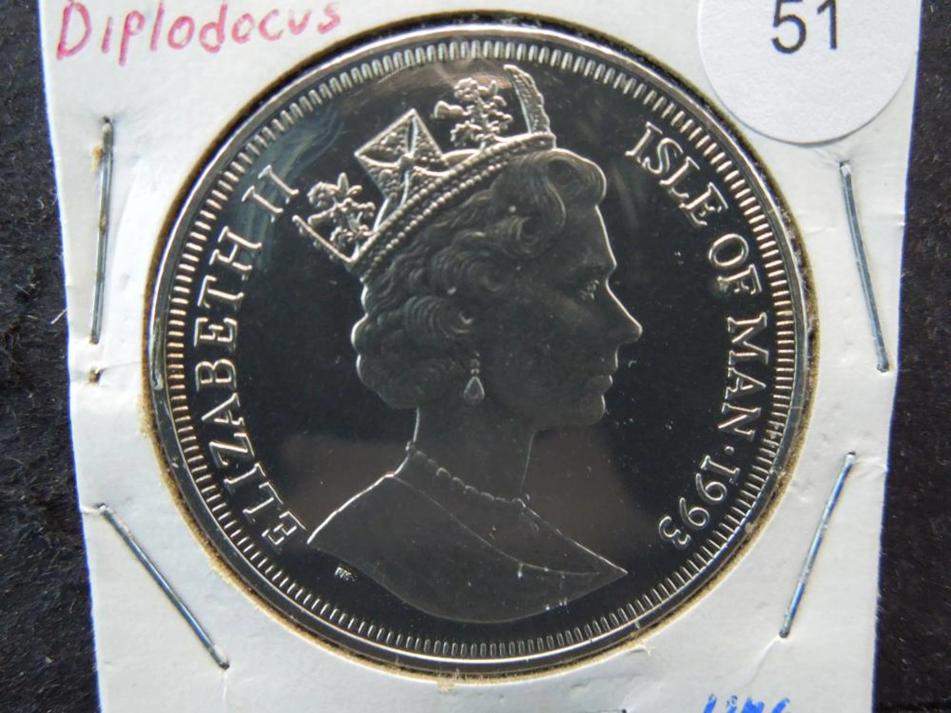 1993 Isle of Man 1 crown Km358 Diplodocus