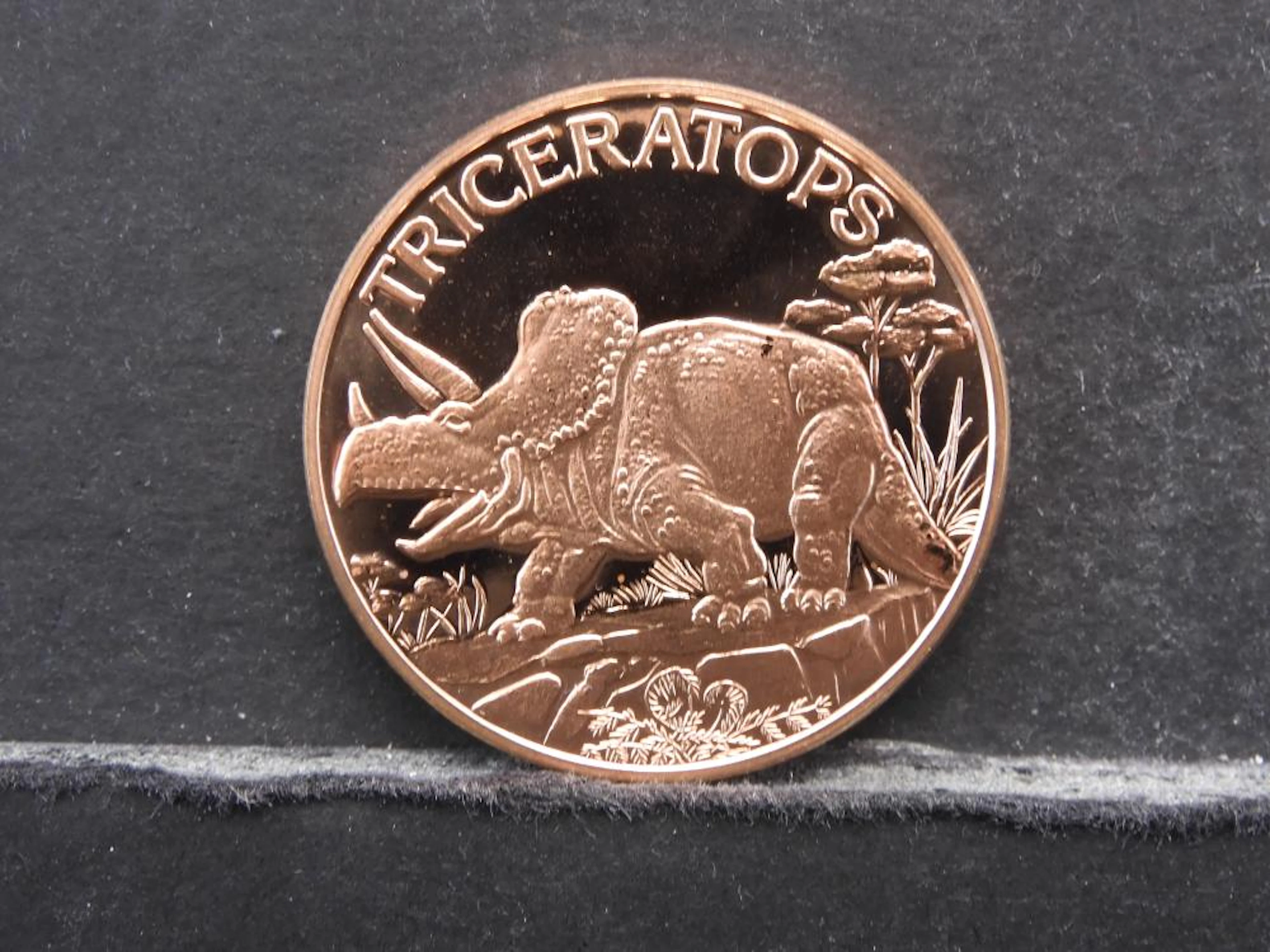 Triceratops One Ounce .999 Fine Copper Round