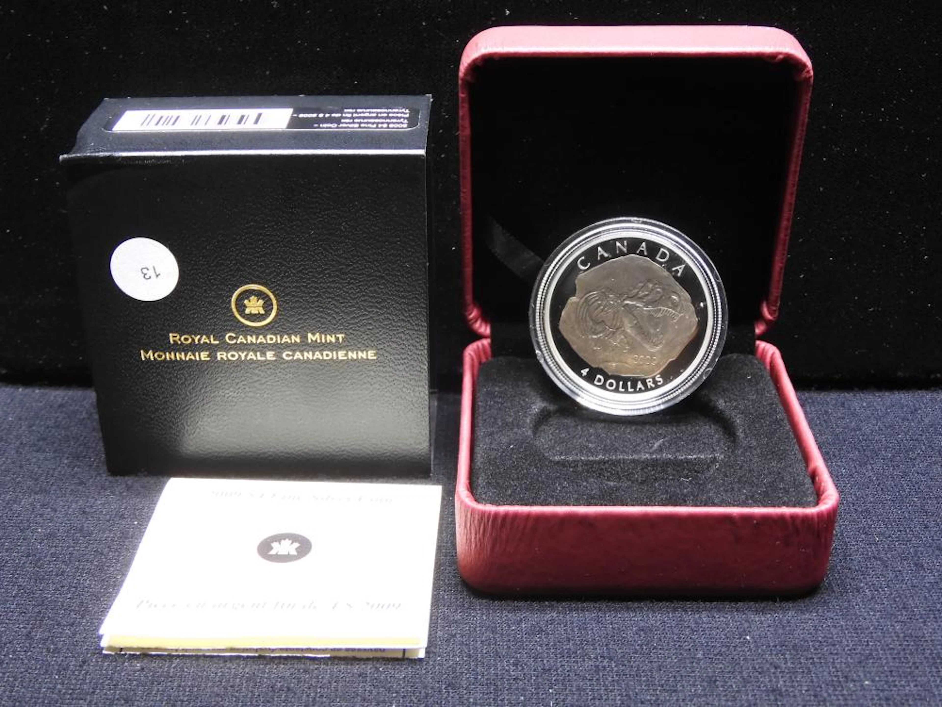 2010 Four Dollar .9999 silver ?Tyrannosaurus Rex? in original box with COA