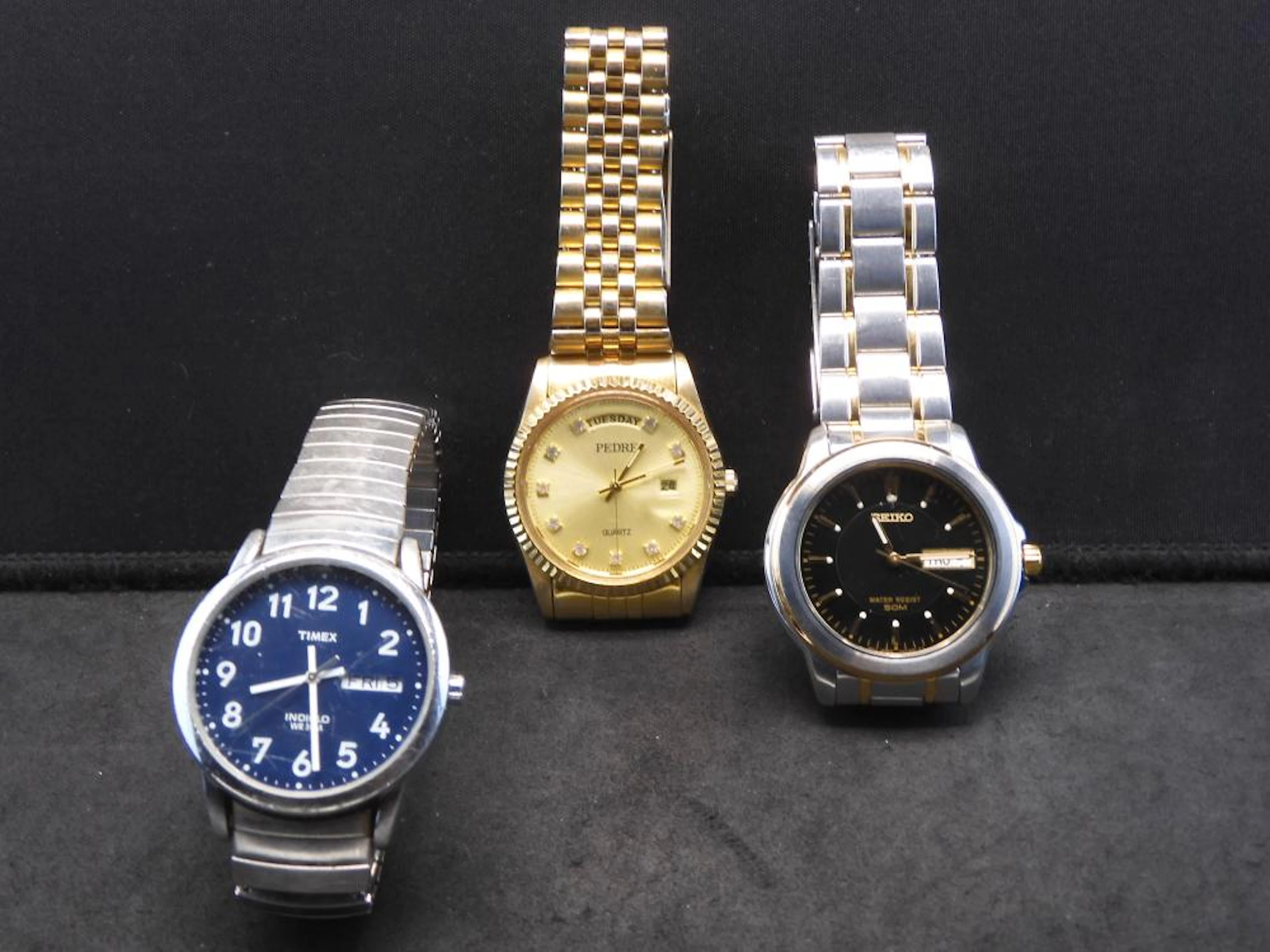 Lot of 3 Men's Wrist Watches - 1 Each of Seiko