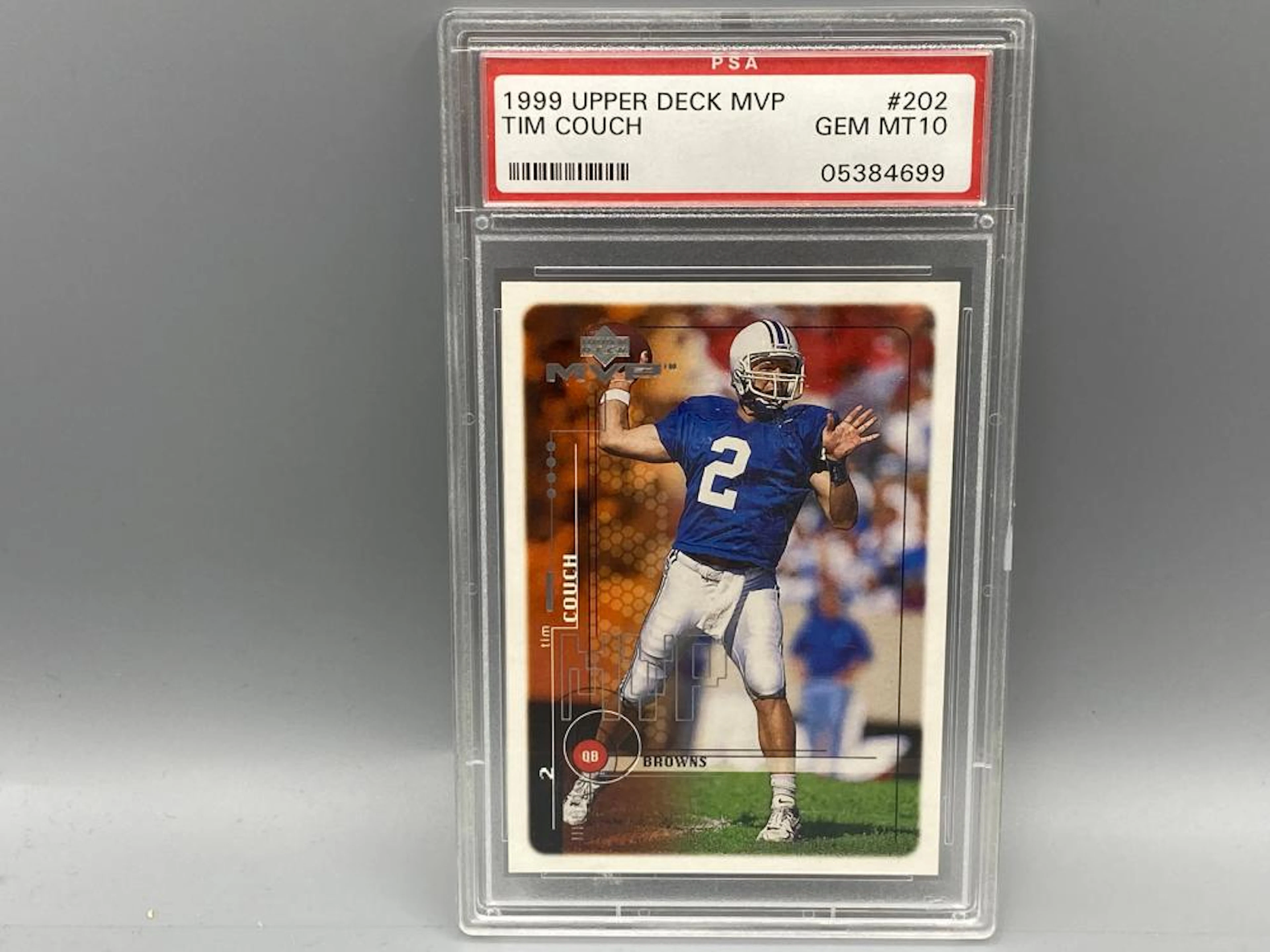 1999 Upper Deck MVP #202 Tim Couch Rookie Card PSA Gem Mint 10