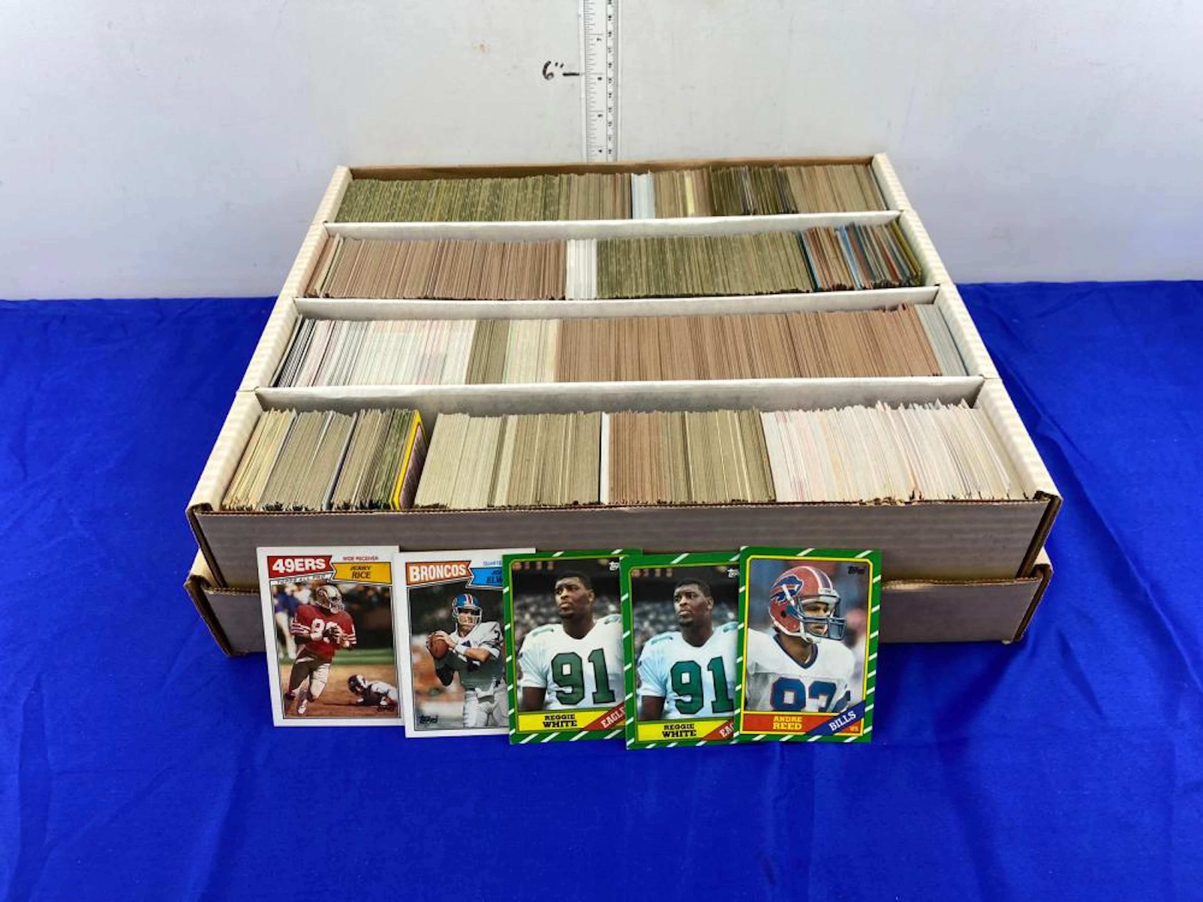 Box of Miscellaneous Football Cards W/ Many Stars & Rookies - Reggie White RC
