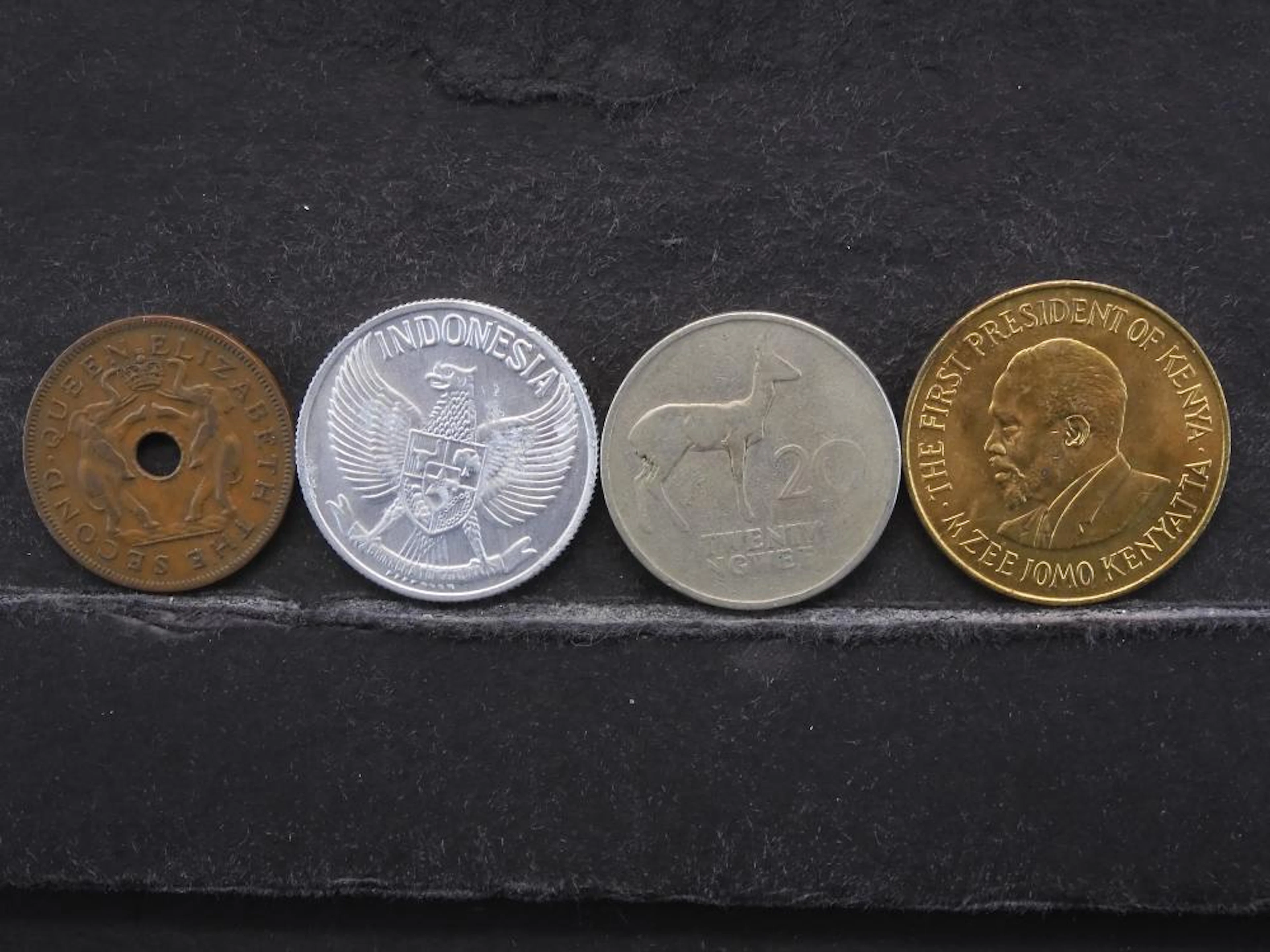 (4 COINS) 1957 RHODESIA/1961 INDONESIA/1970 KENYA & 1972 ZAMBIA