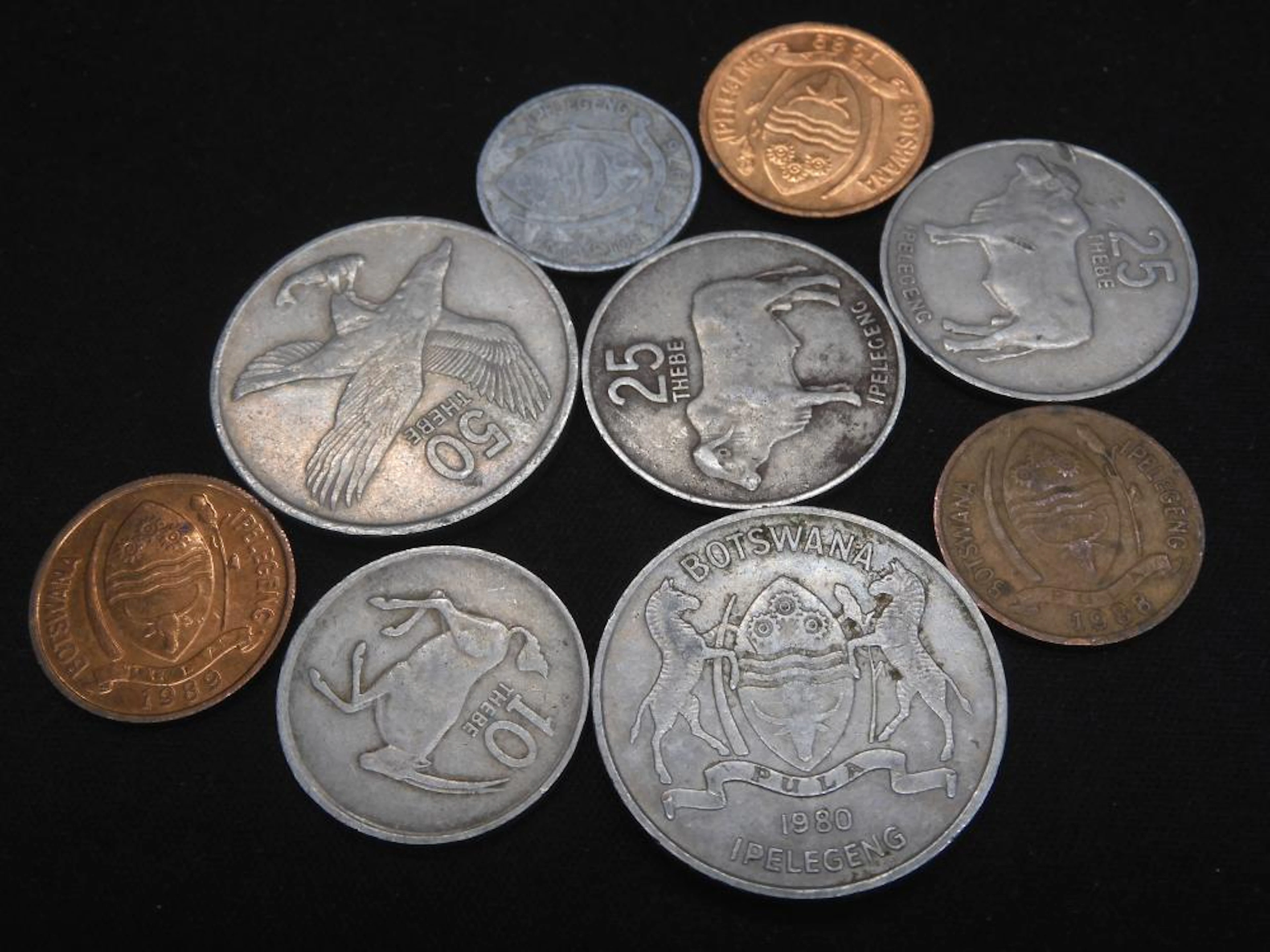 (9) BOTSWANA COINS (SOME UNC)
