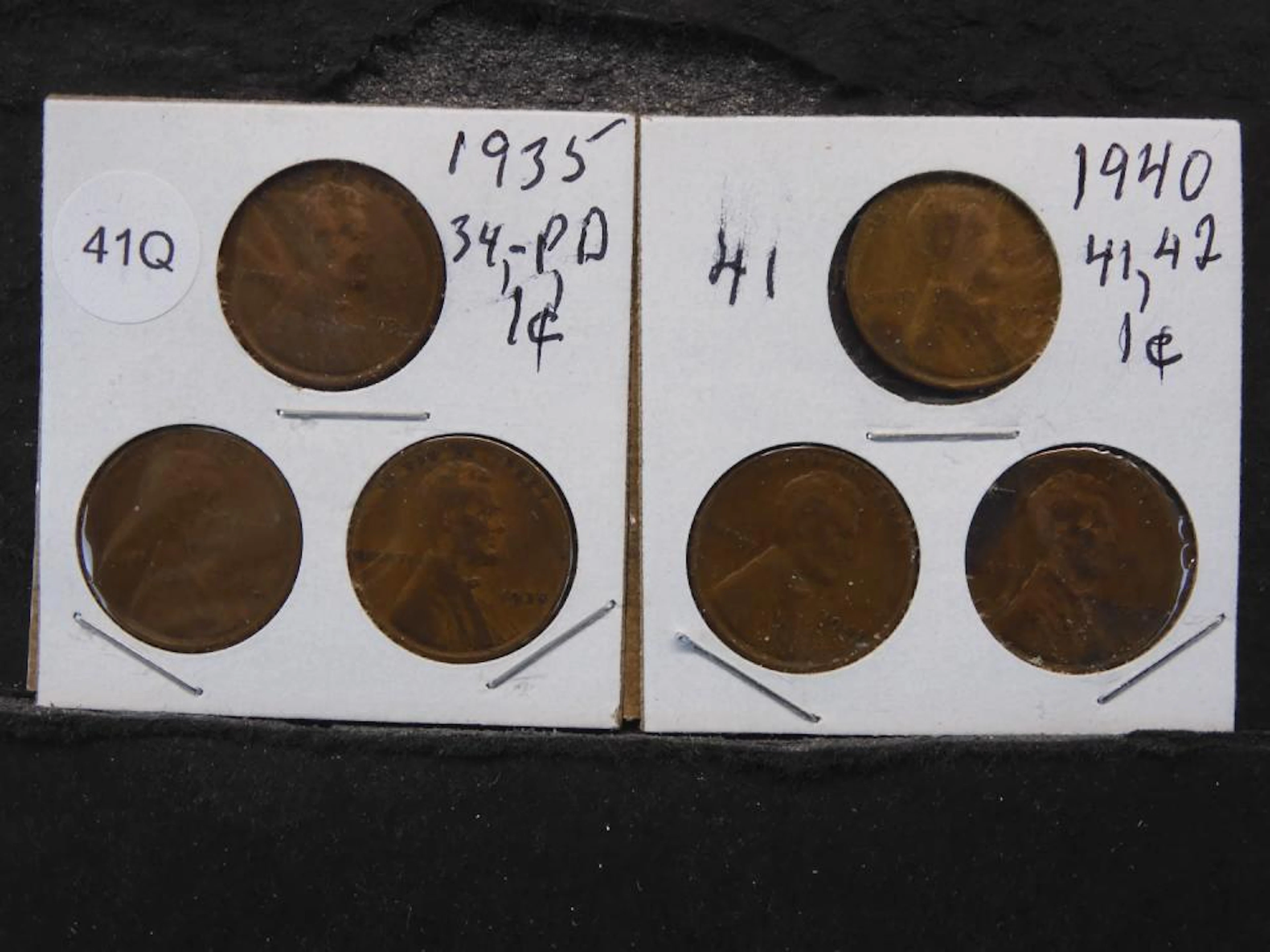 1935, 1934 P & D, 1940, 1941 & 1942 LINCOLN WHEAT CENTS
