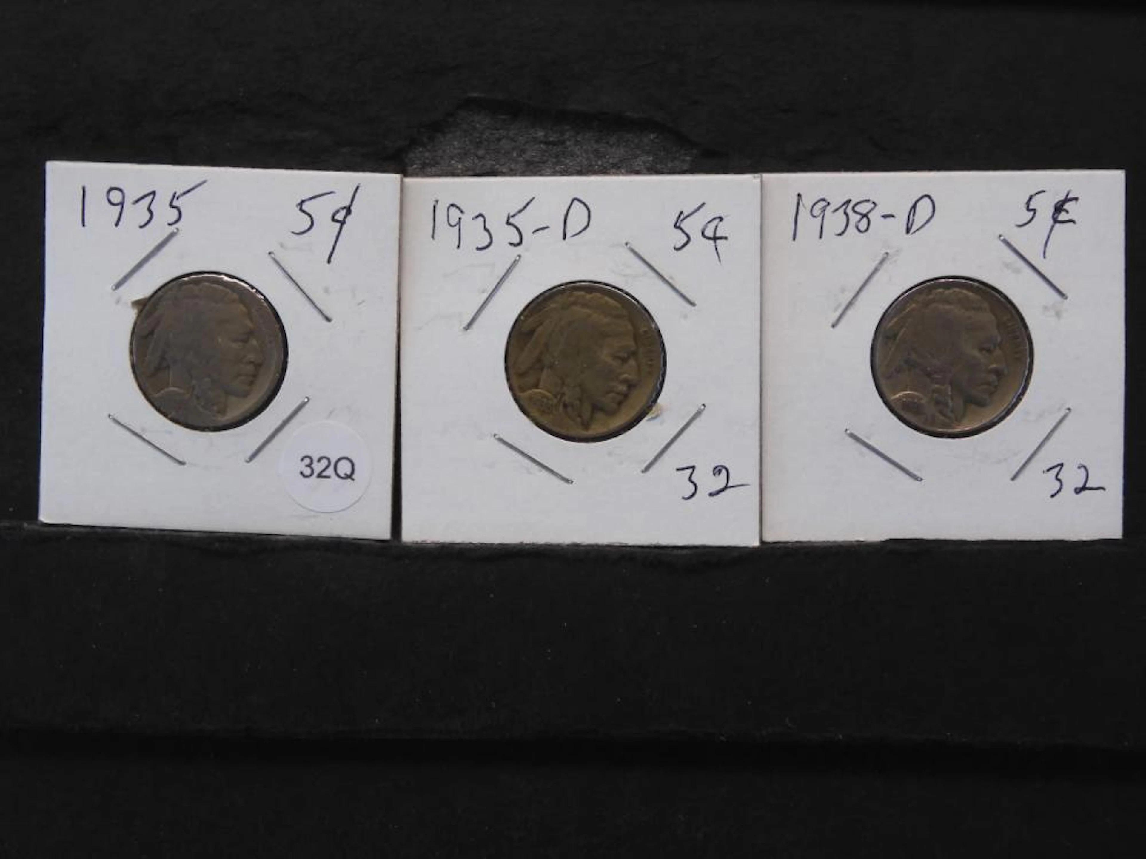 1935, 1935-D & 1938-D BUFFALO NICKELS