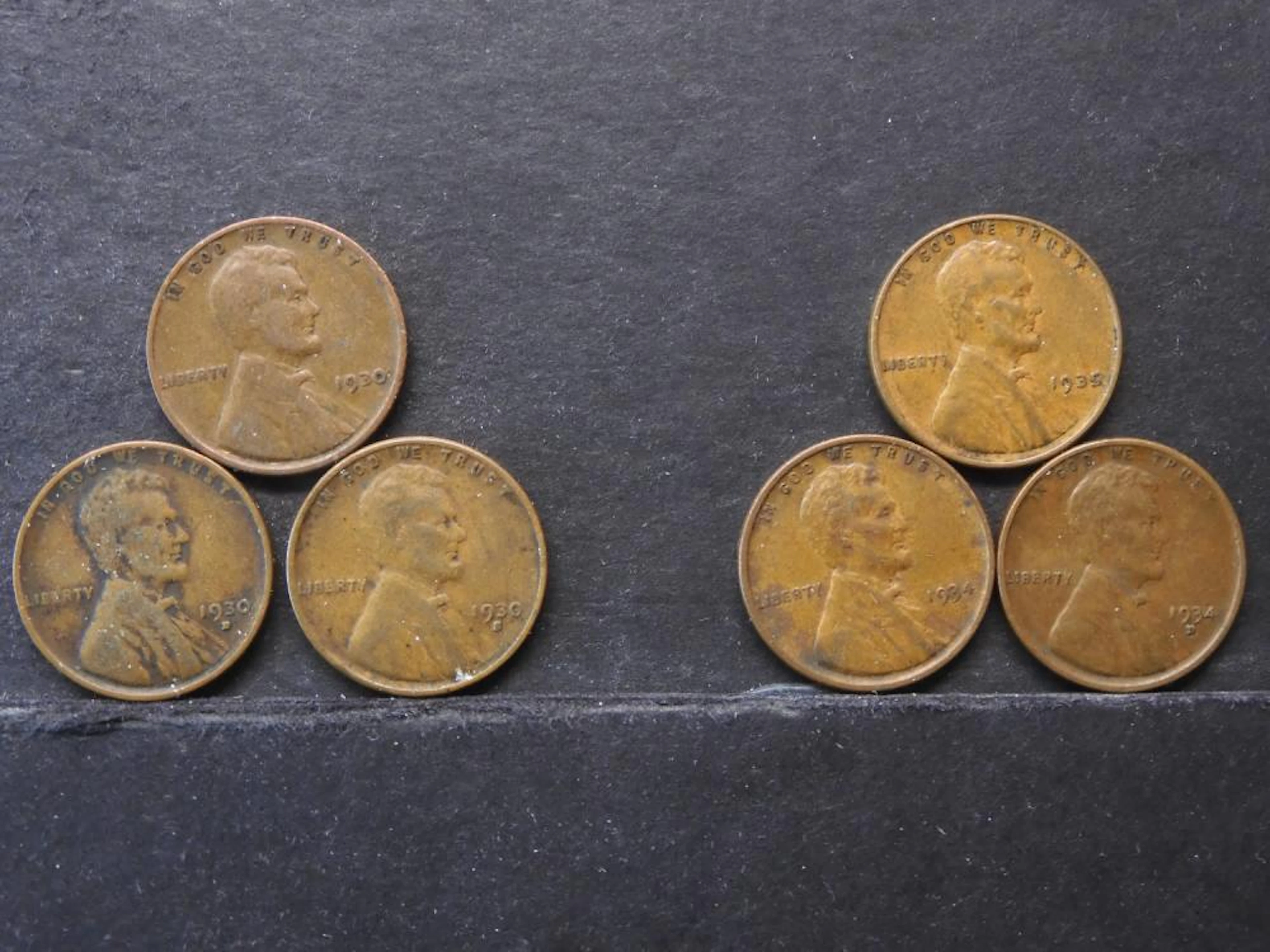1930 P/S/D, 1935, 1934-P, 1934-S LINCOLN WHEAT CENTS