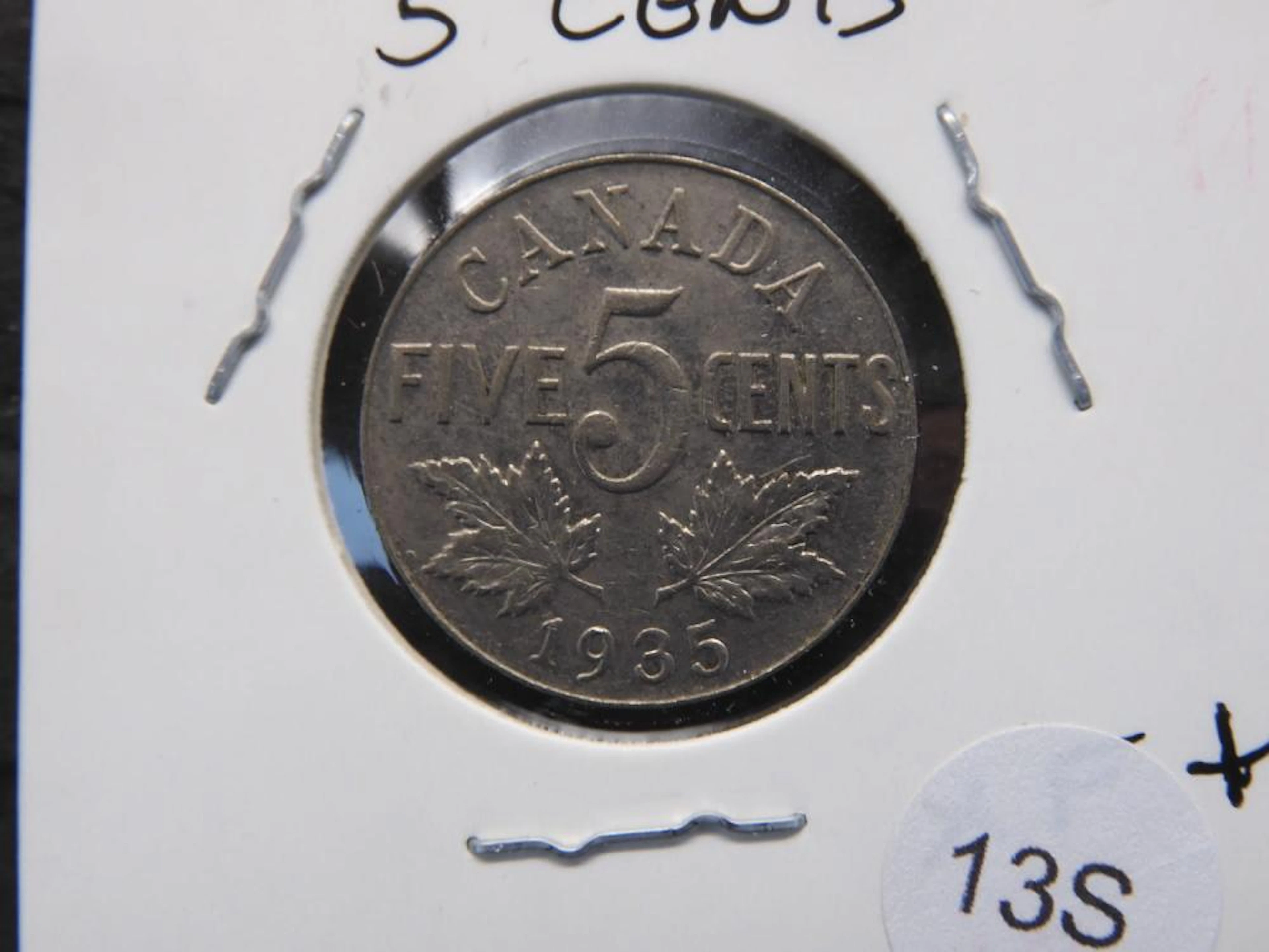 1935 CANADA 5 CENT XF +