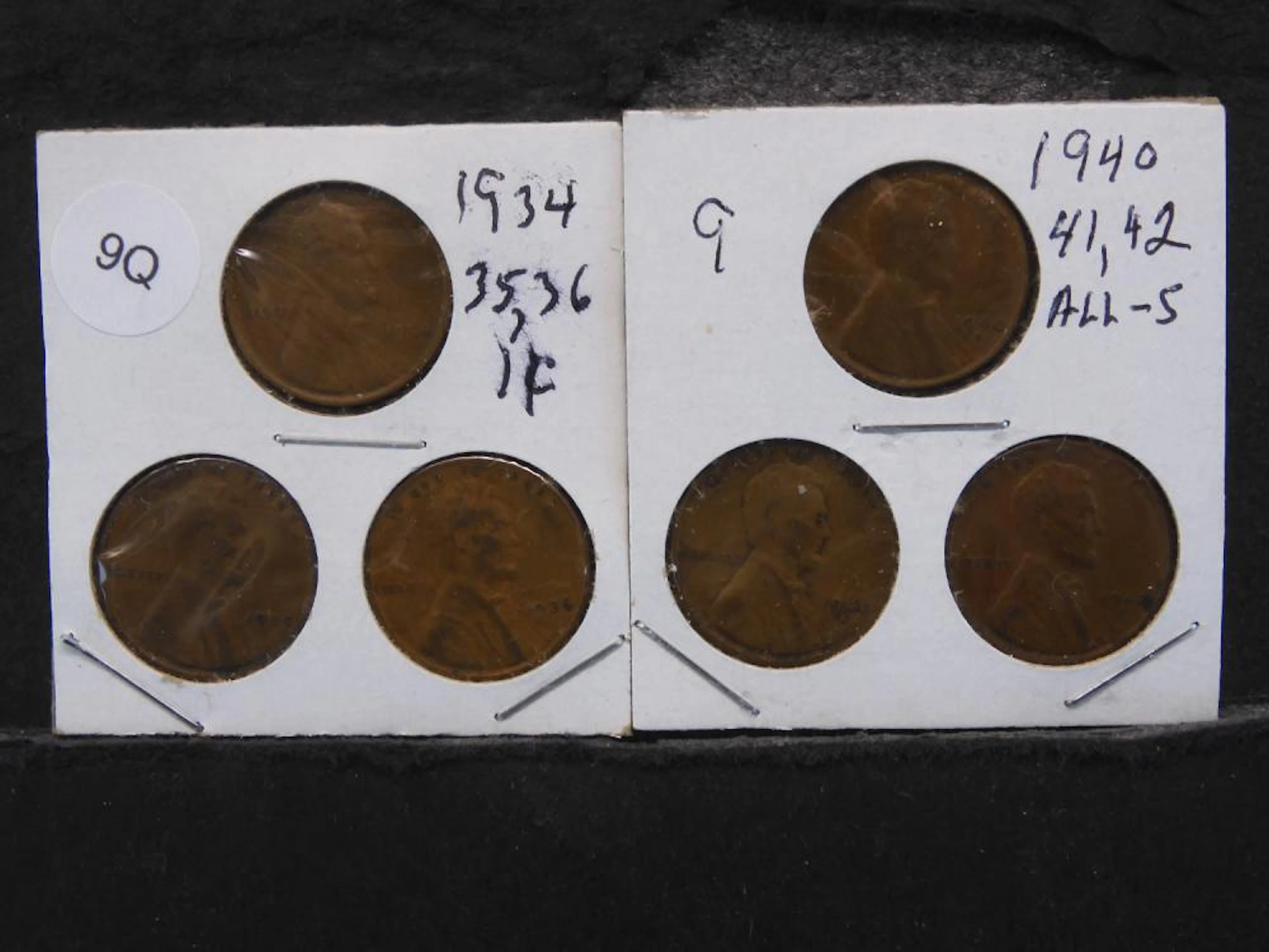 1934, 1935, 1936, 1940-S, 1941-S & 1942-S LINCOLN WHEAT CENTS