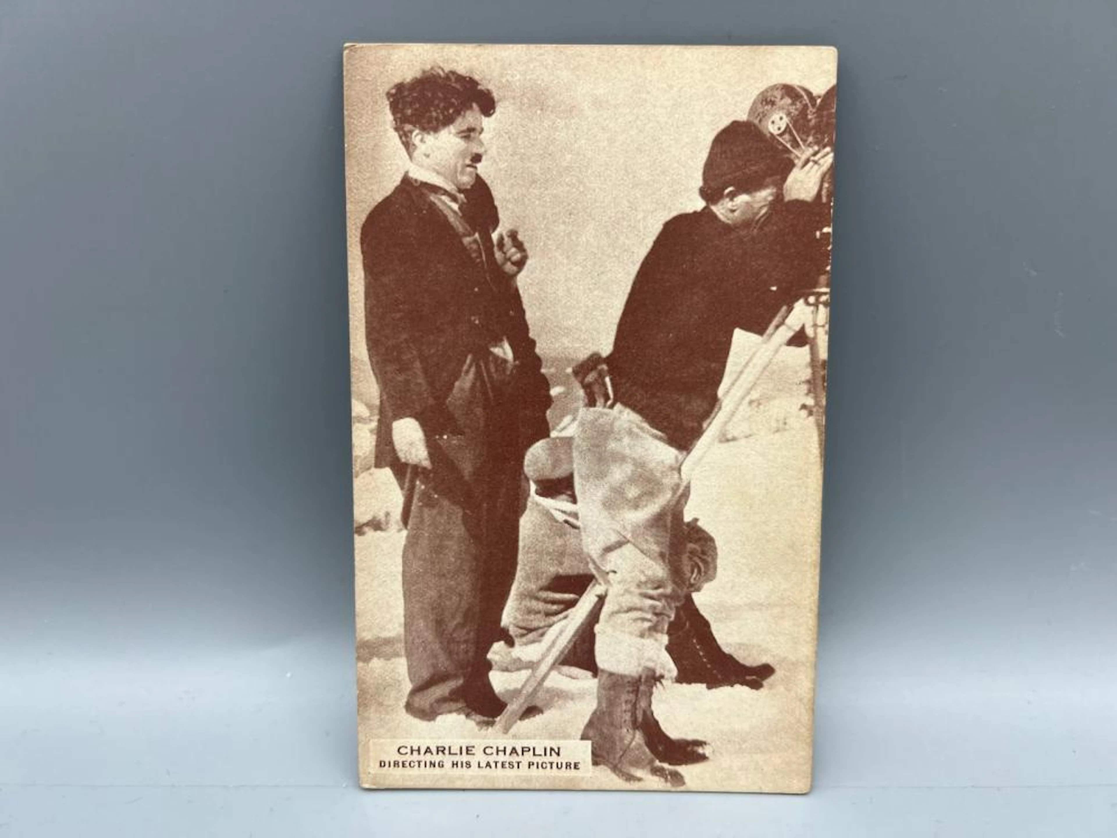 1920's Charlie Chaplin Exhibit Vending Arcade Post Card Back