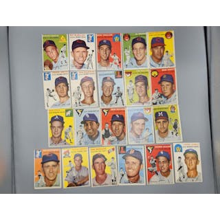 (21) 1954 Topps Baseball Cards - Varying Conditions But Most Appear Mid Grade