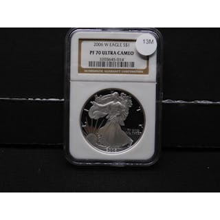 2006-W Proof Silver American Eagle Graded PF 70 Ultra Cameo By NGC Grading Co.