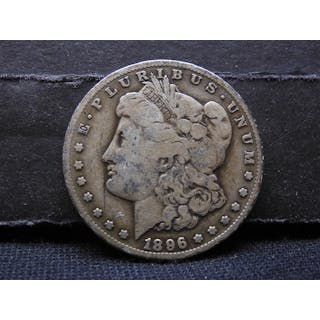 1896-S Key Date United States Morgan Silver Dollar.
