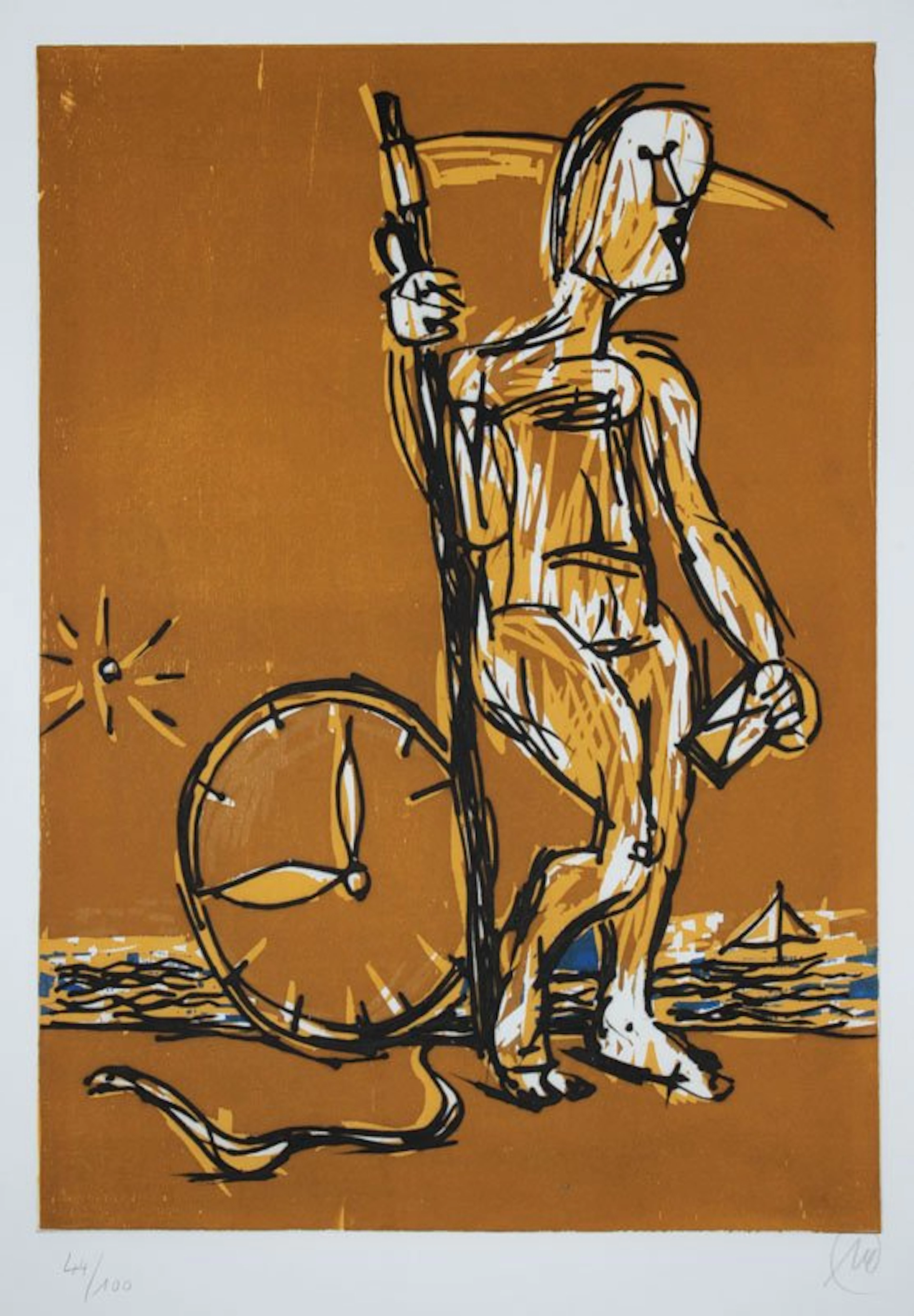 Markus Lüpertz, born 1941, etching and woodcut