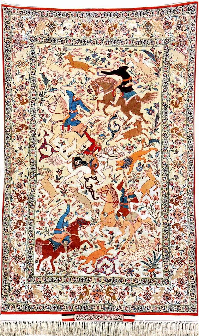 Isfahan 'Seyrafian' (Signed) 'Hunting-Design', Central