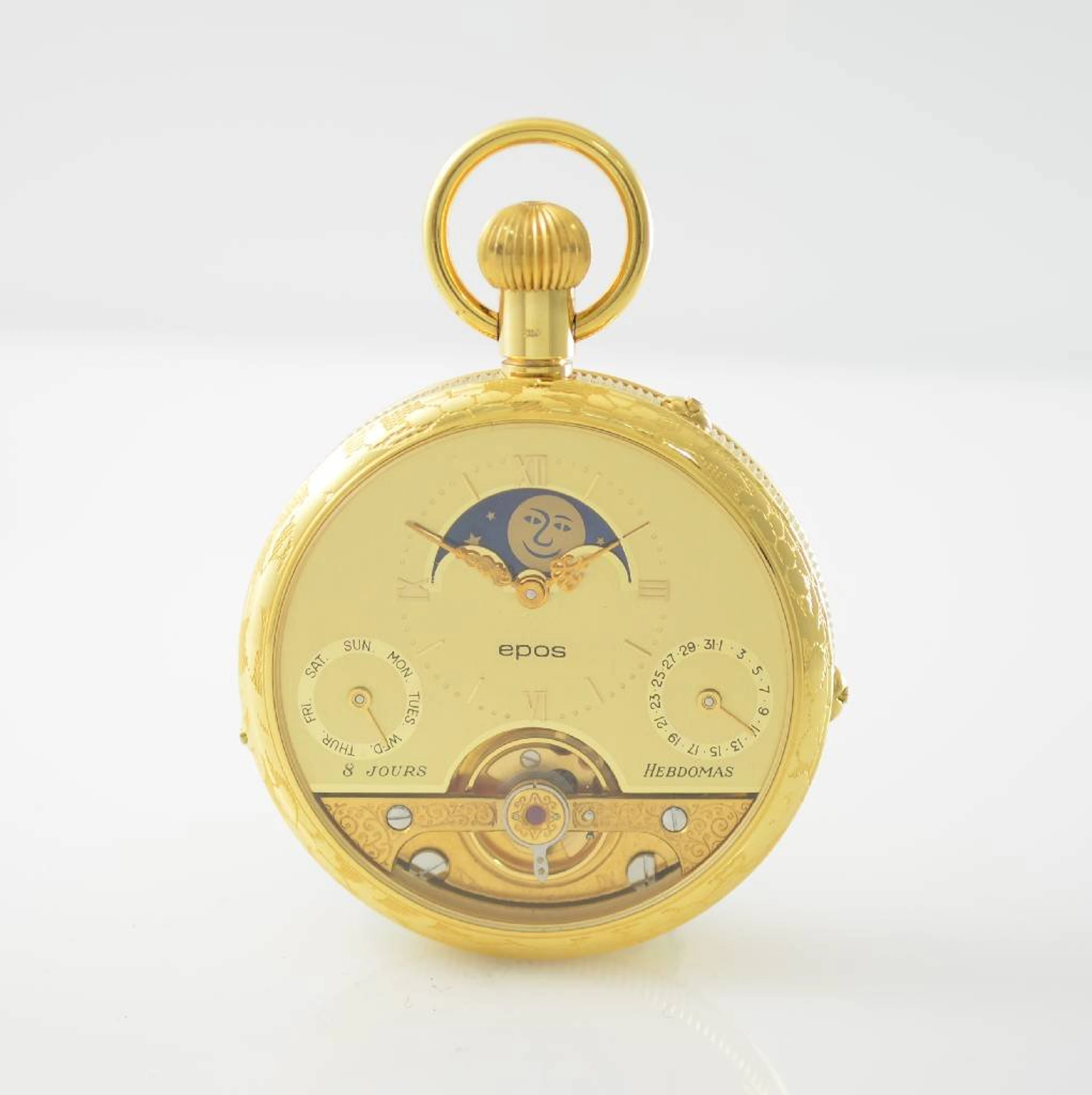 EPOS/HEBDOMAS open face pocket watch