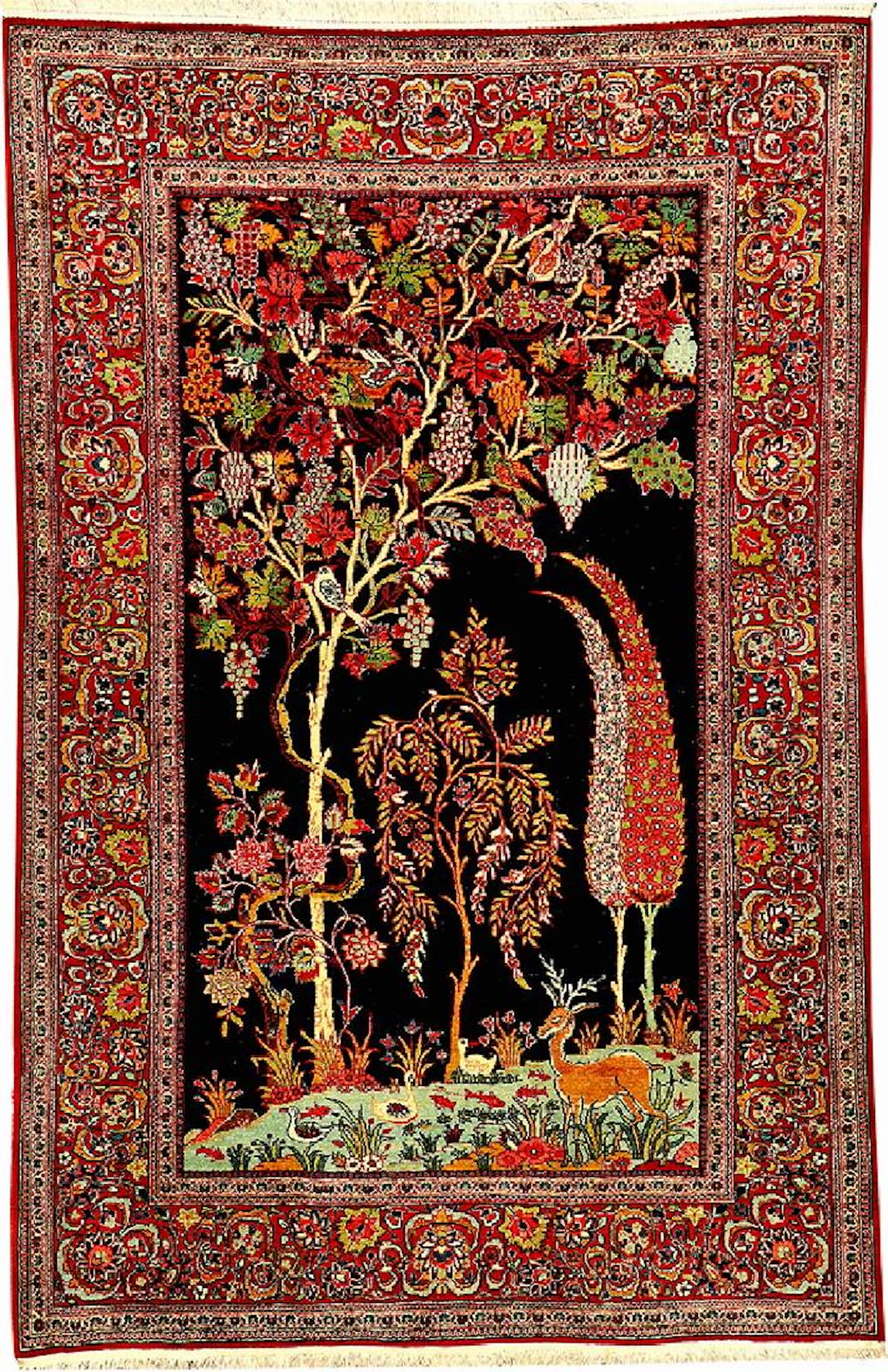 Fine Kurk Kashan Rug