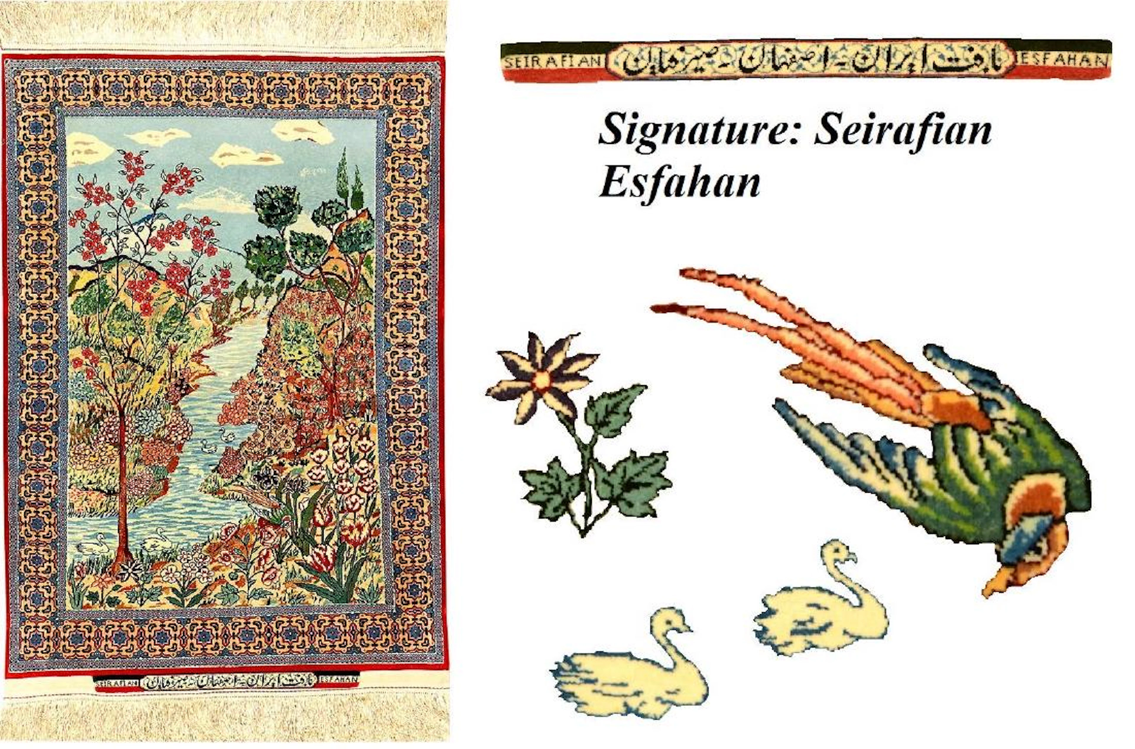 Extremely Fine Isfahan 'Seirafian' Pictorial Rug