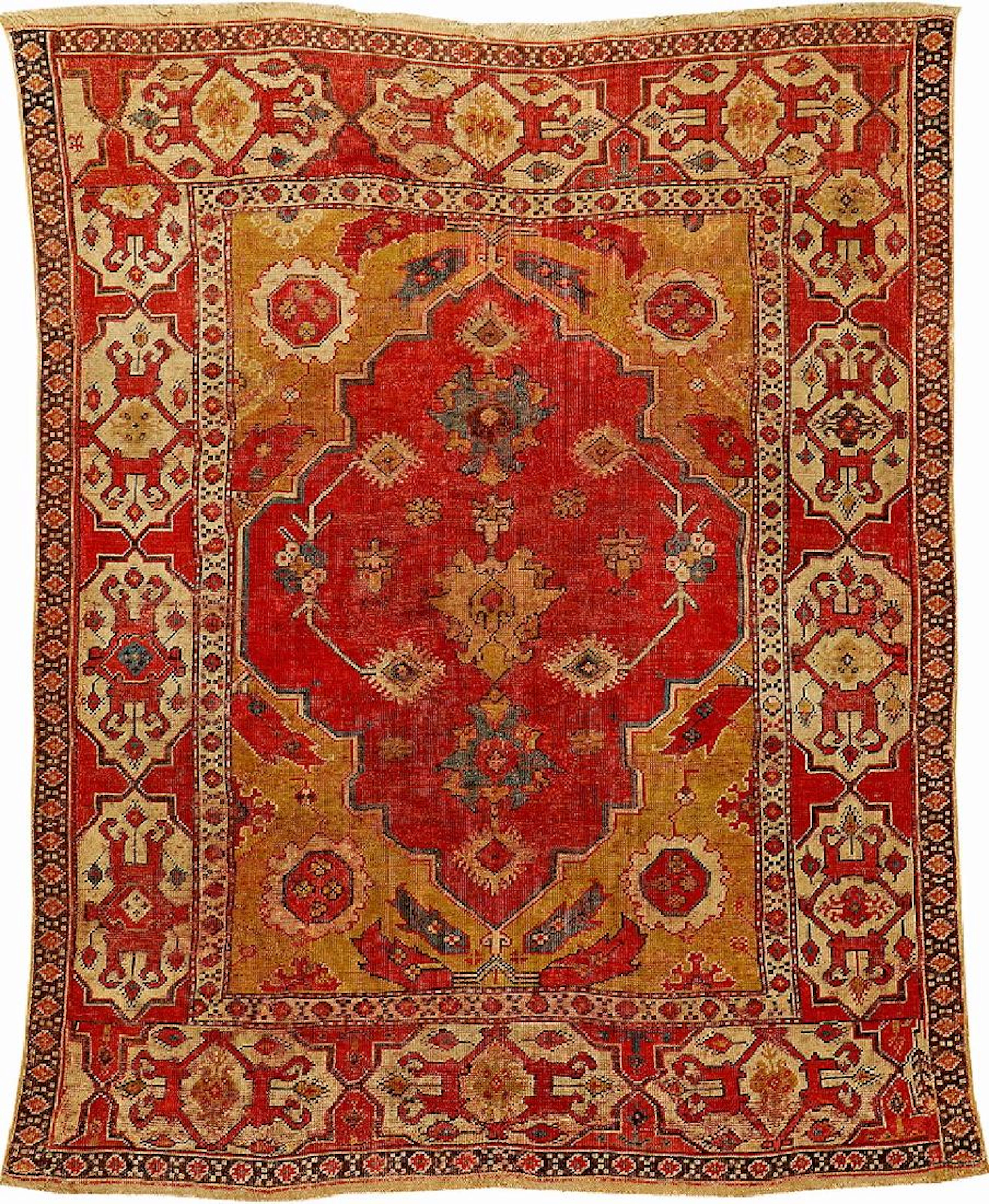 Early Transylvanian 'Double-Niche' Oushak Rug