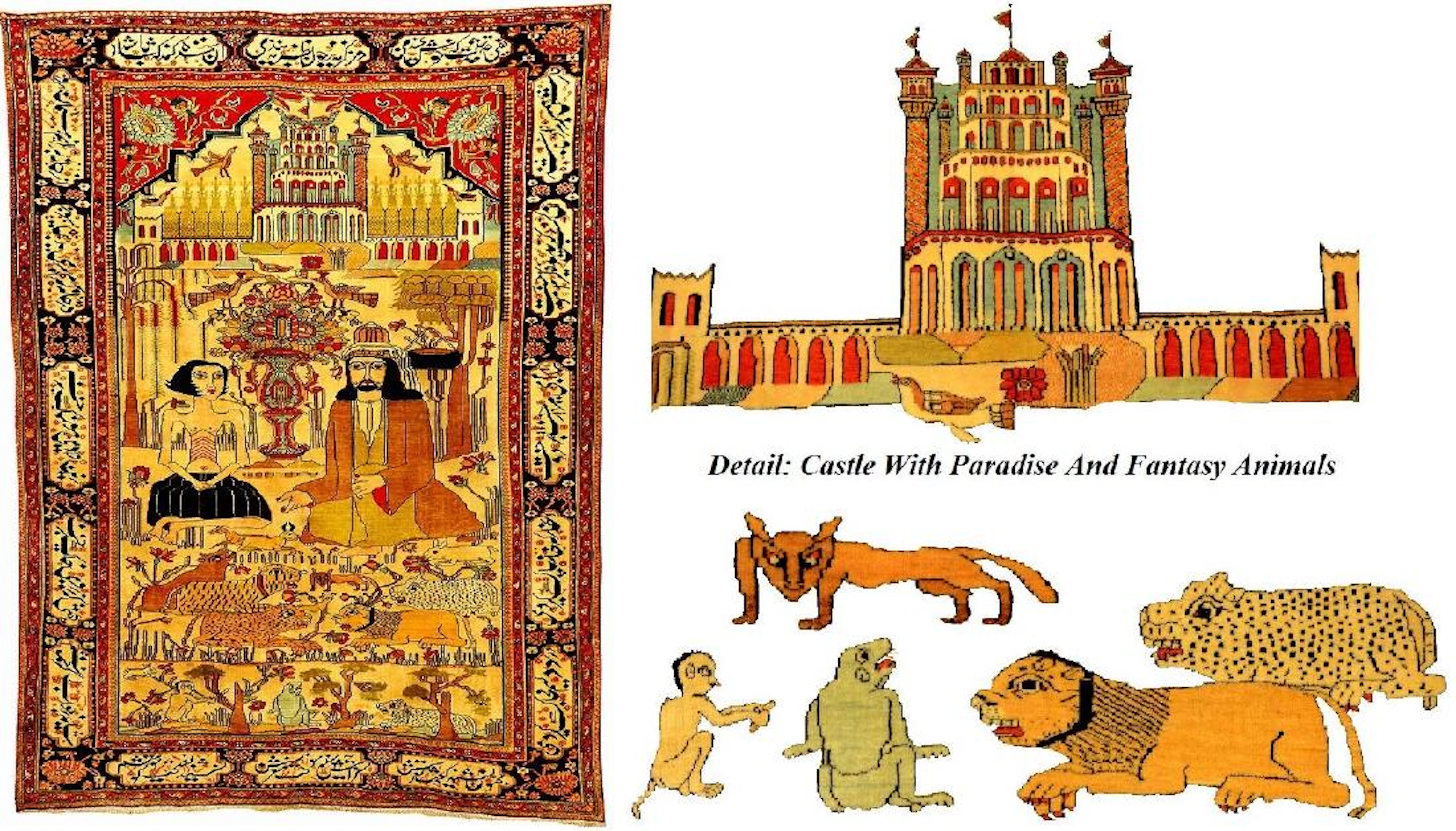 Important Fine Kurk Kashan 'Mohtasham' Pictorial-Rug
