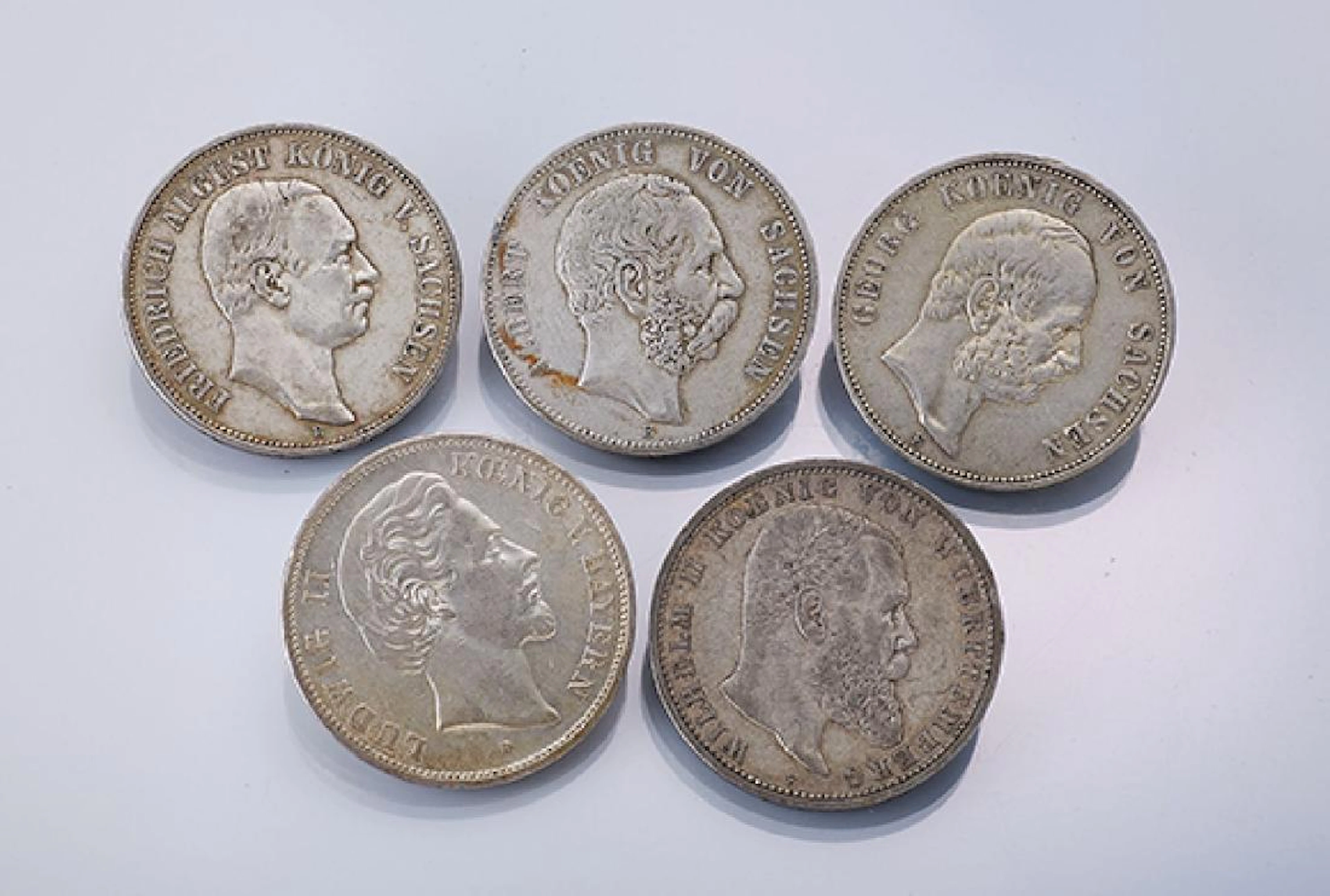 Lot 5 silver coins, German Reich