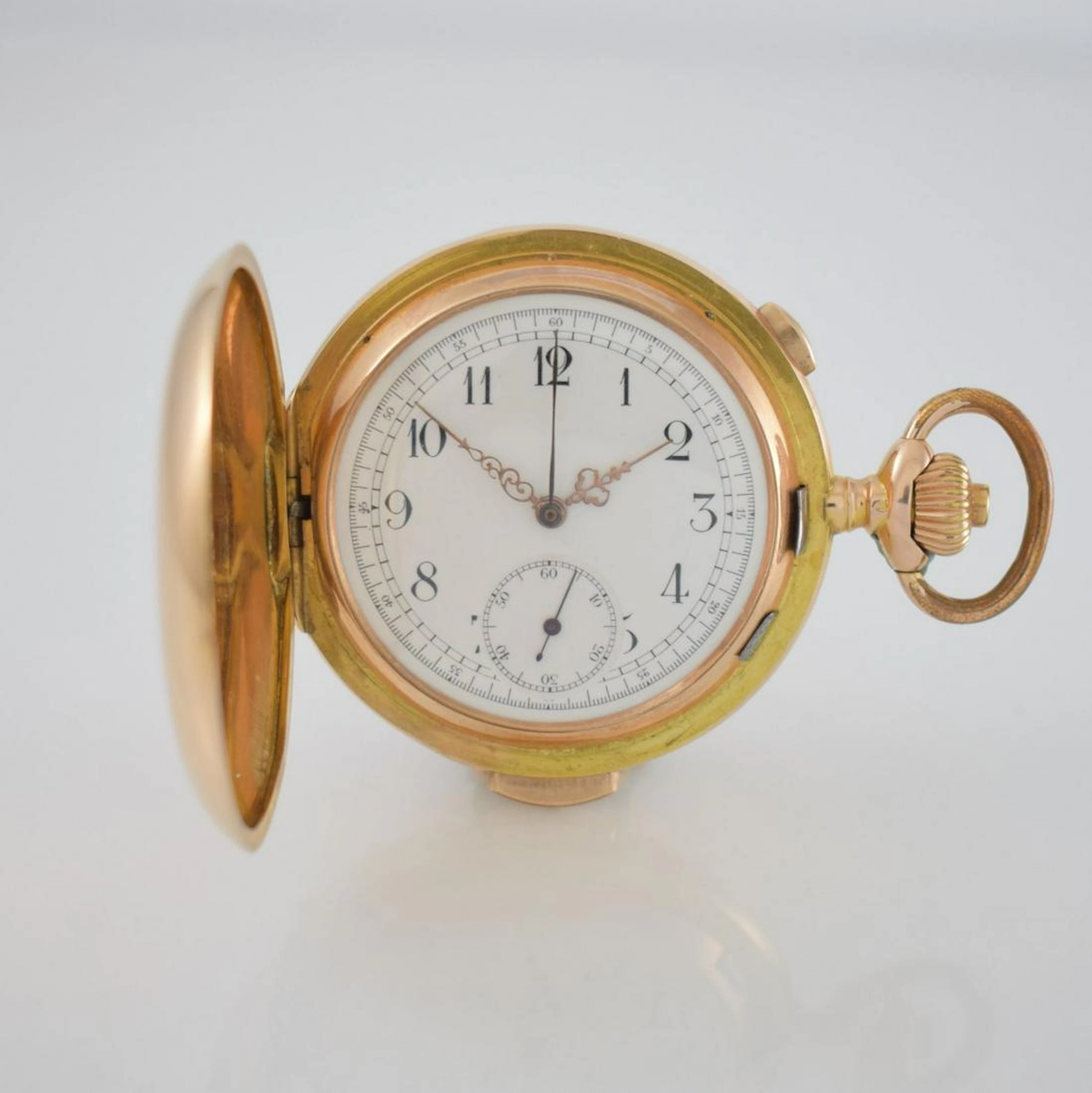 PERRELET & Cie. 14k pink gold hunting cased pocket