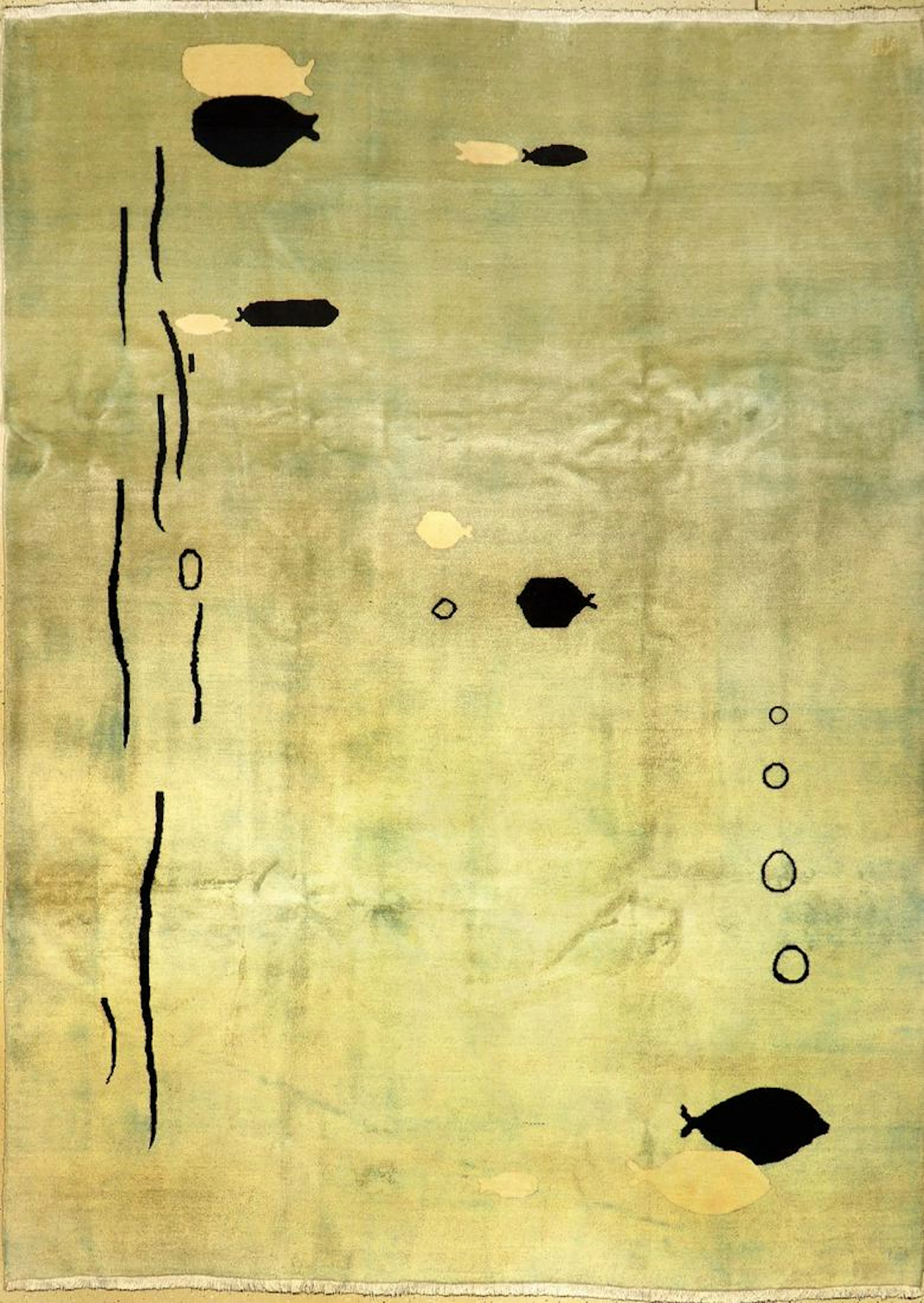 Mashad Carpet "Signed: Amoghli" (Fish Design),