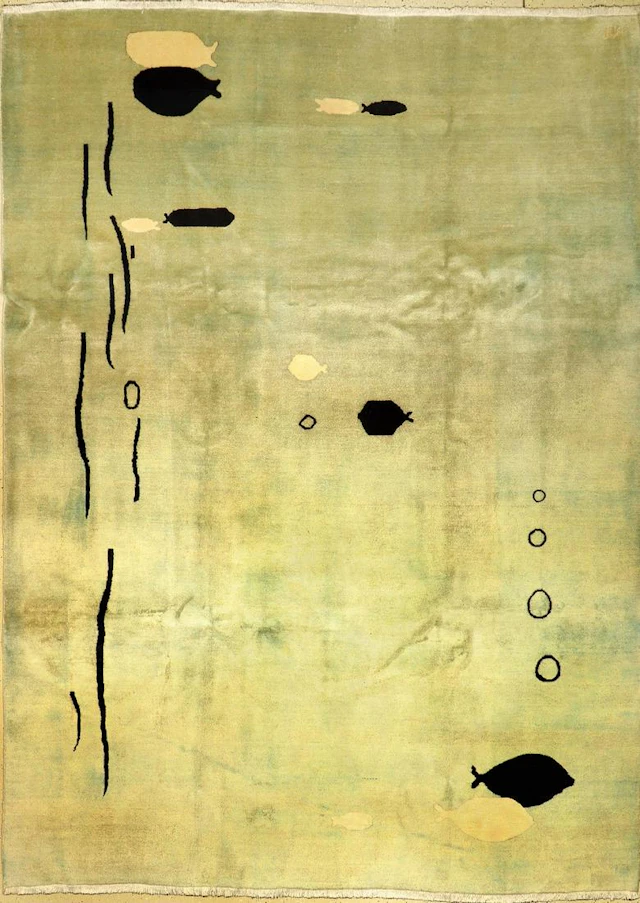 Mashad Carpet "Signed: Amoghli" (Fish Design),