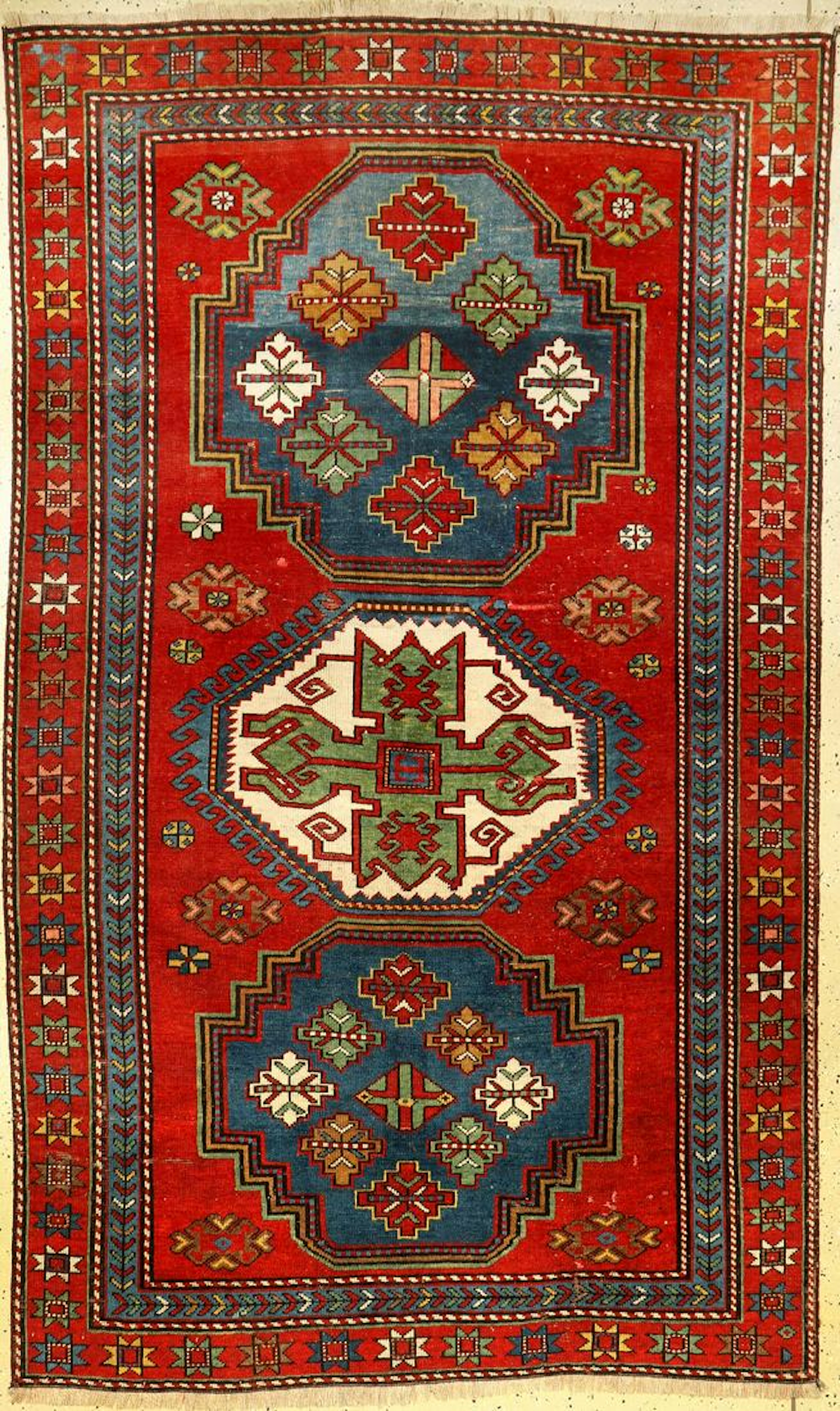 Kazak, Caucasus, approx. 70 years, wool on wool