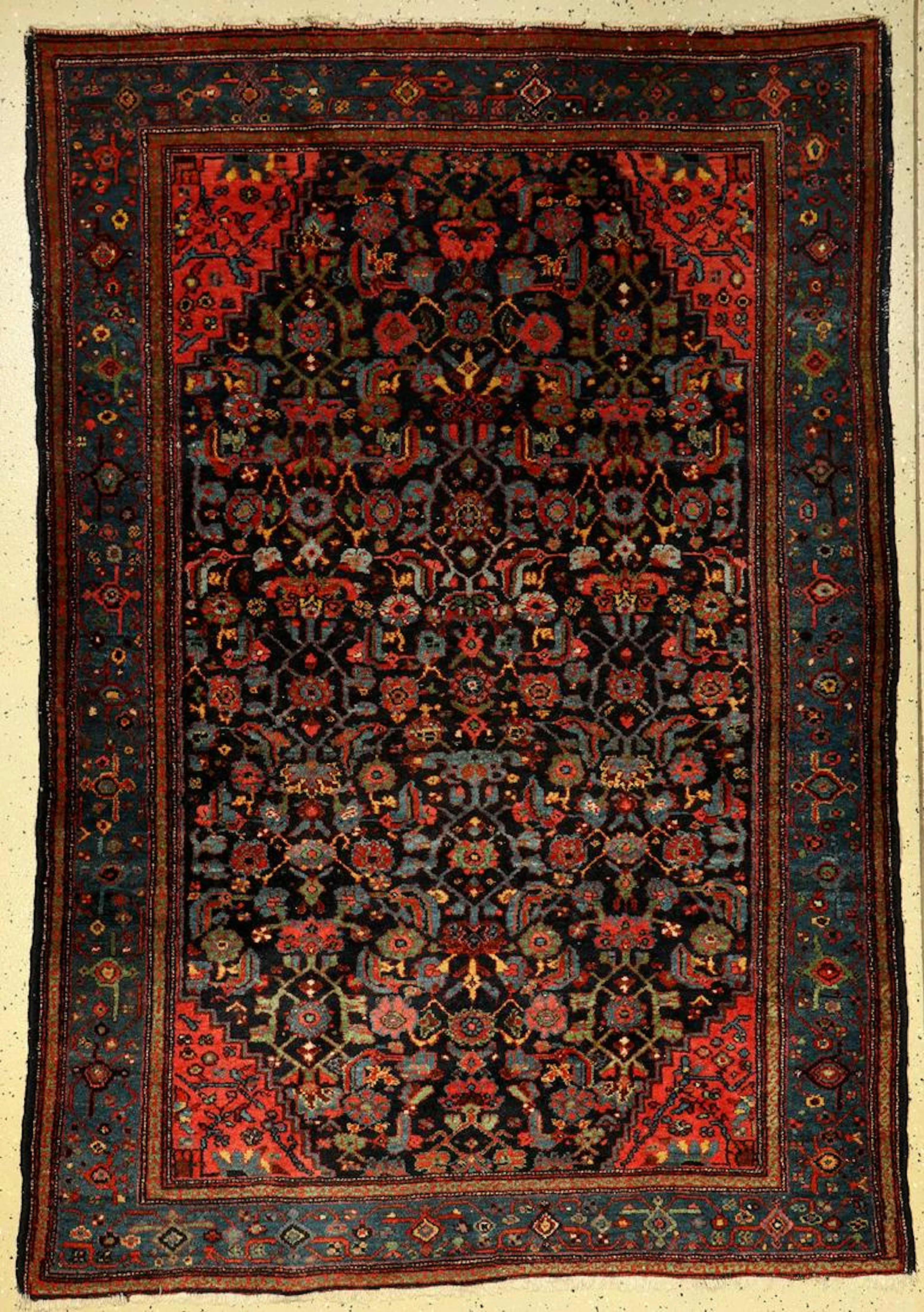 Hamadan old, Persia, around 1940, wool on cotton