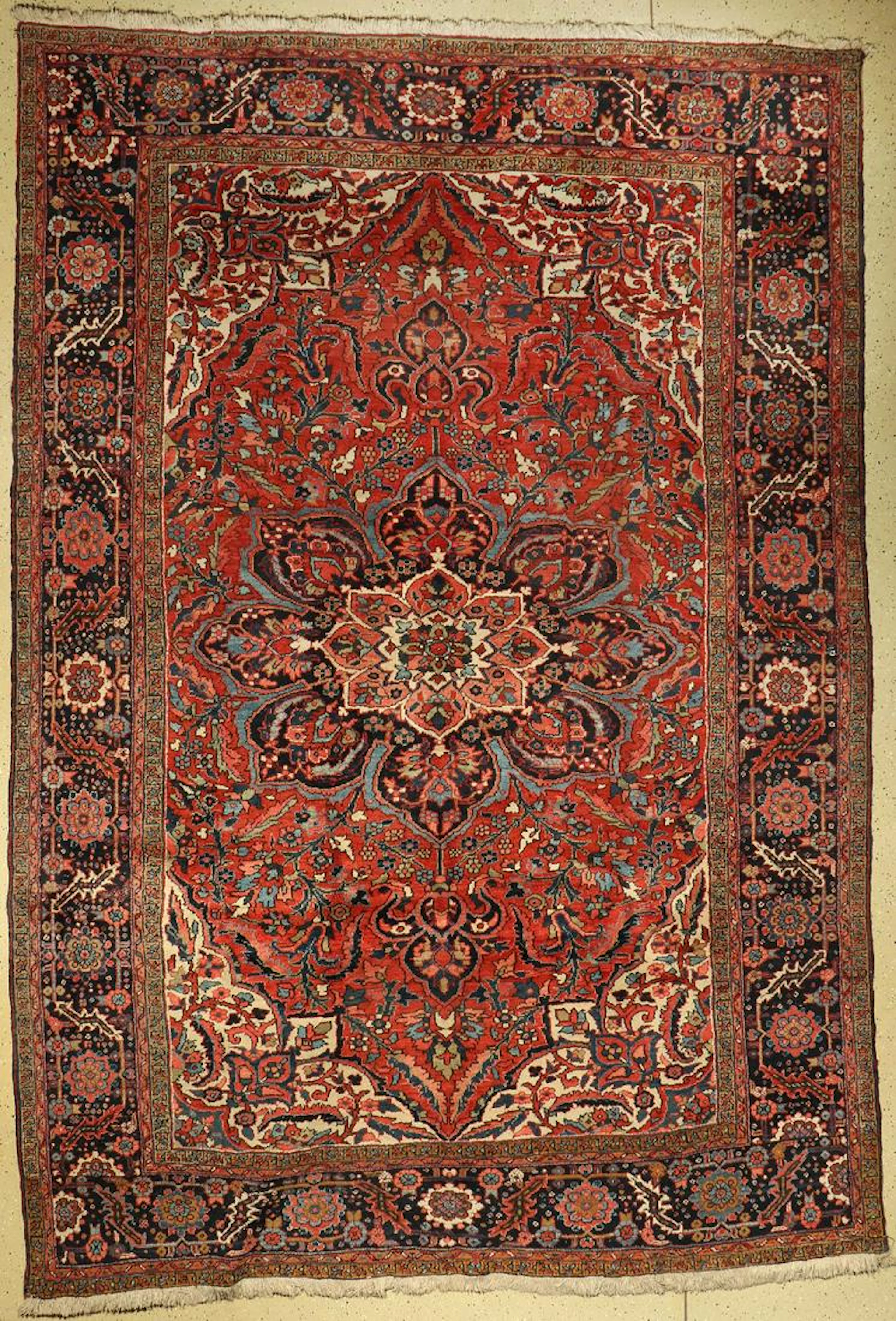 Heriz old, Persia, approx. 60 years, wool on cotton