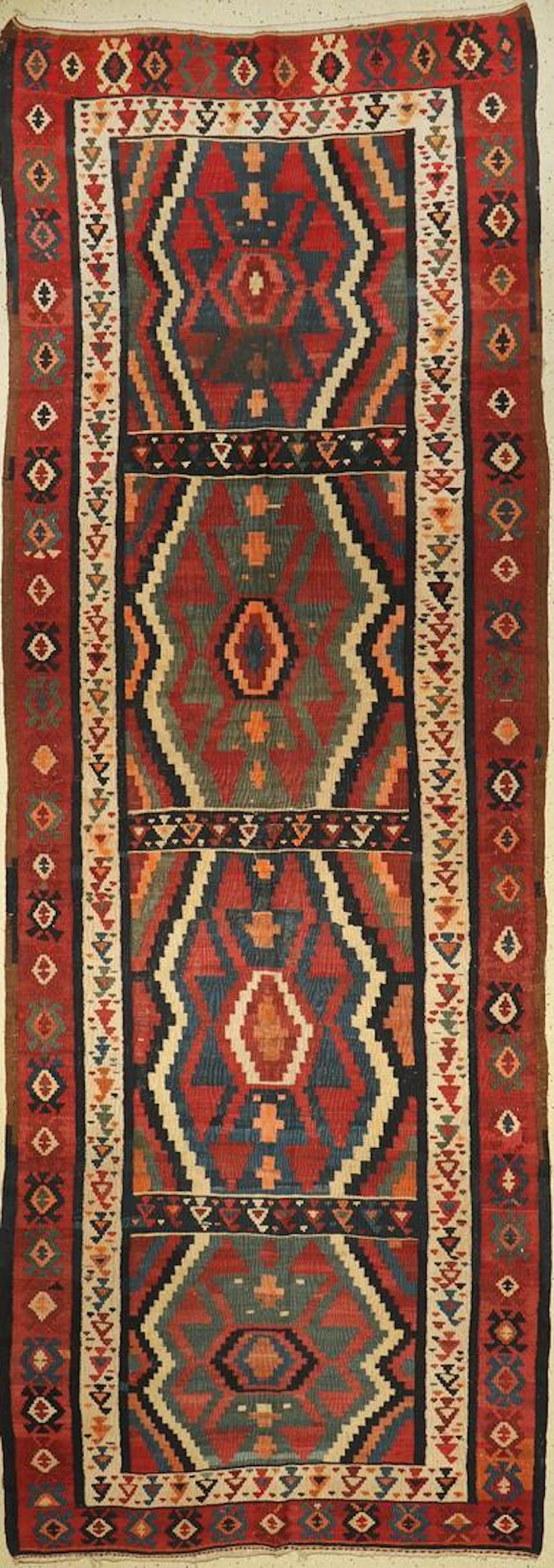 Northwest Kelim old, Persia, around 1940, woolon cotton