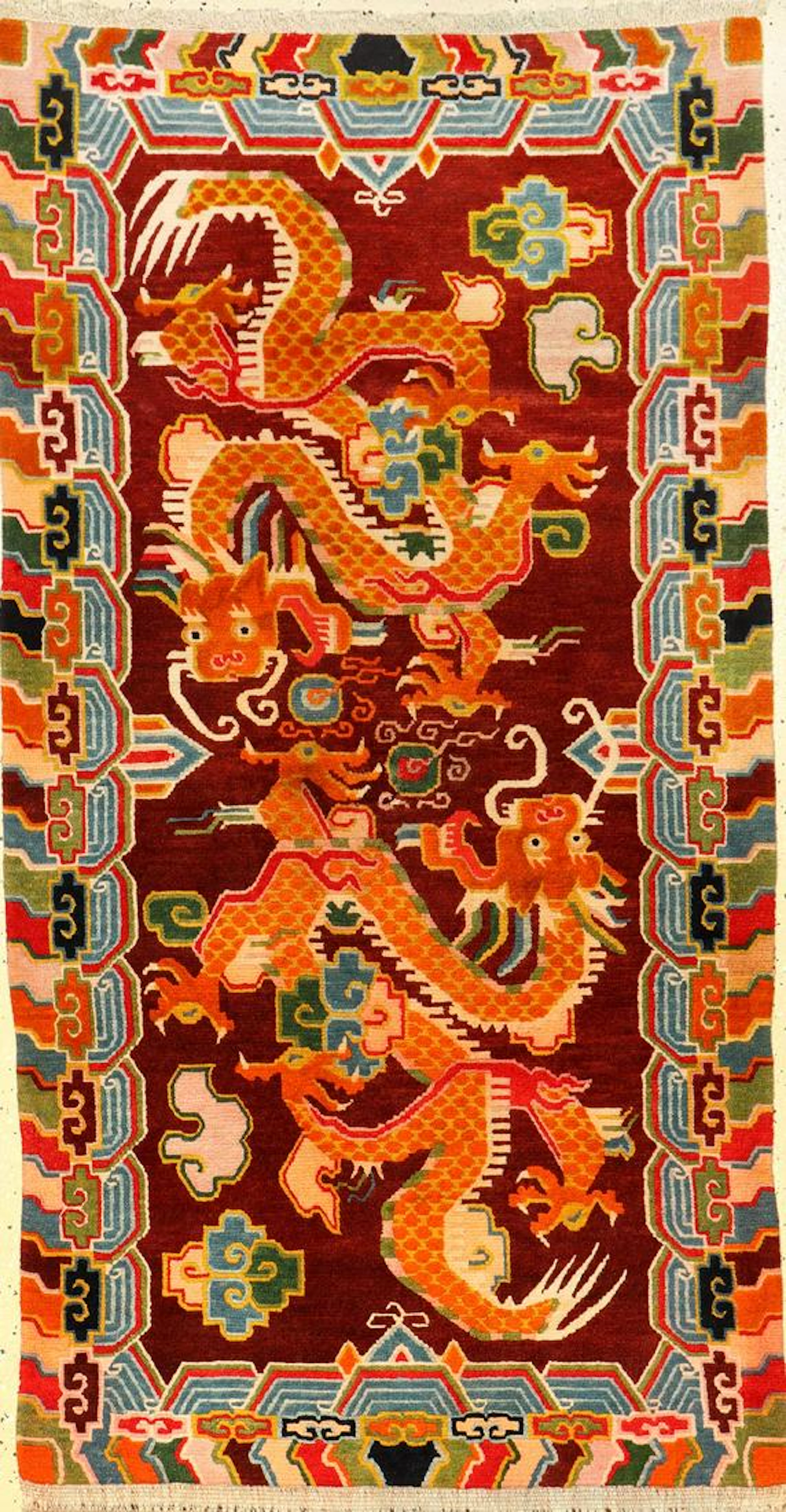 Tibetan Shigatse Khaden 'Ceremonial-Rug' (Dragons),