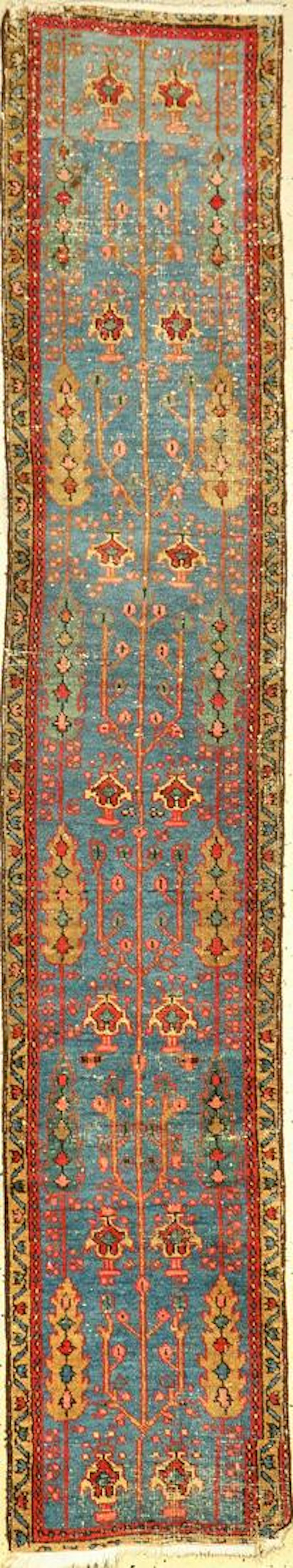 Sky-Blue Heriz 'Small Runner' (Tree Pattern),