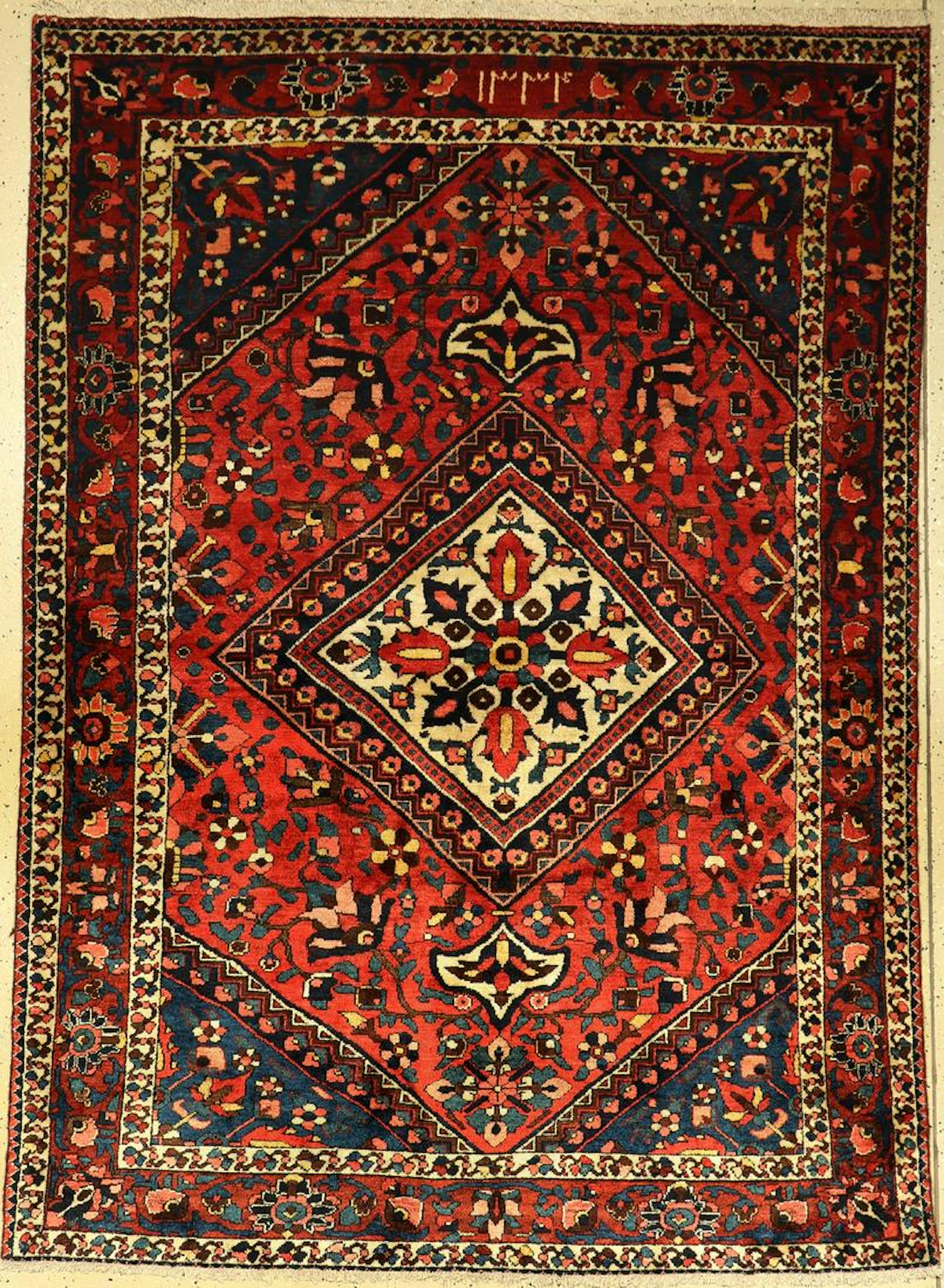 Bakhtiar rug old, Persia, approx. 60 years, wool on