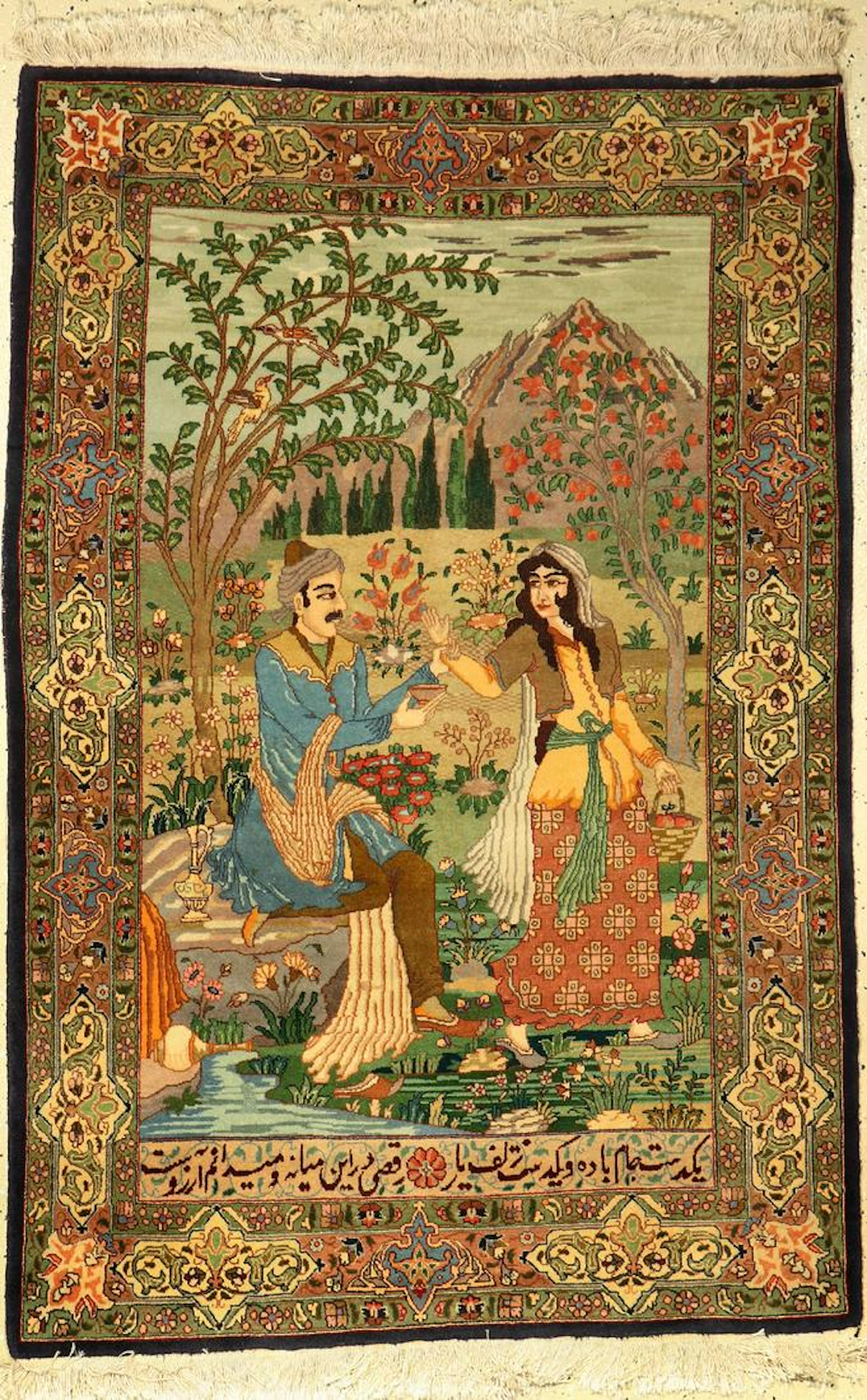 Fine Tabriz old Rug, tapestry, Persia, approx. 50 years
