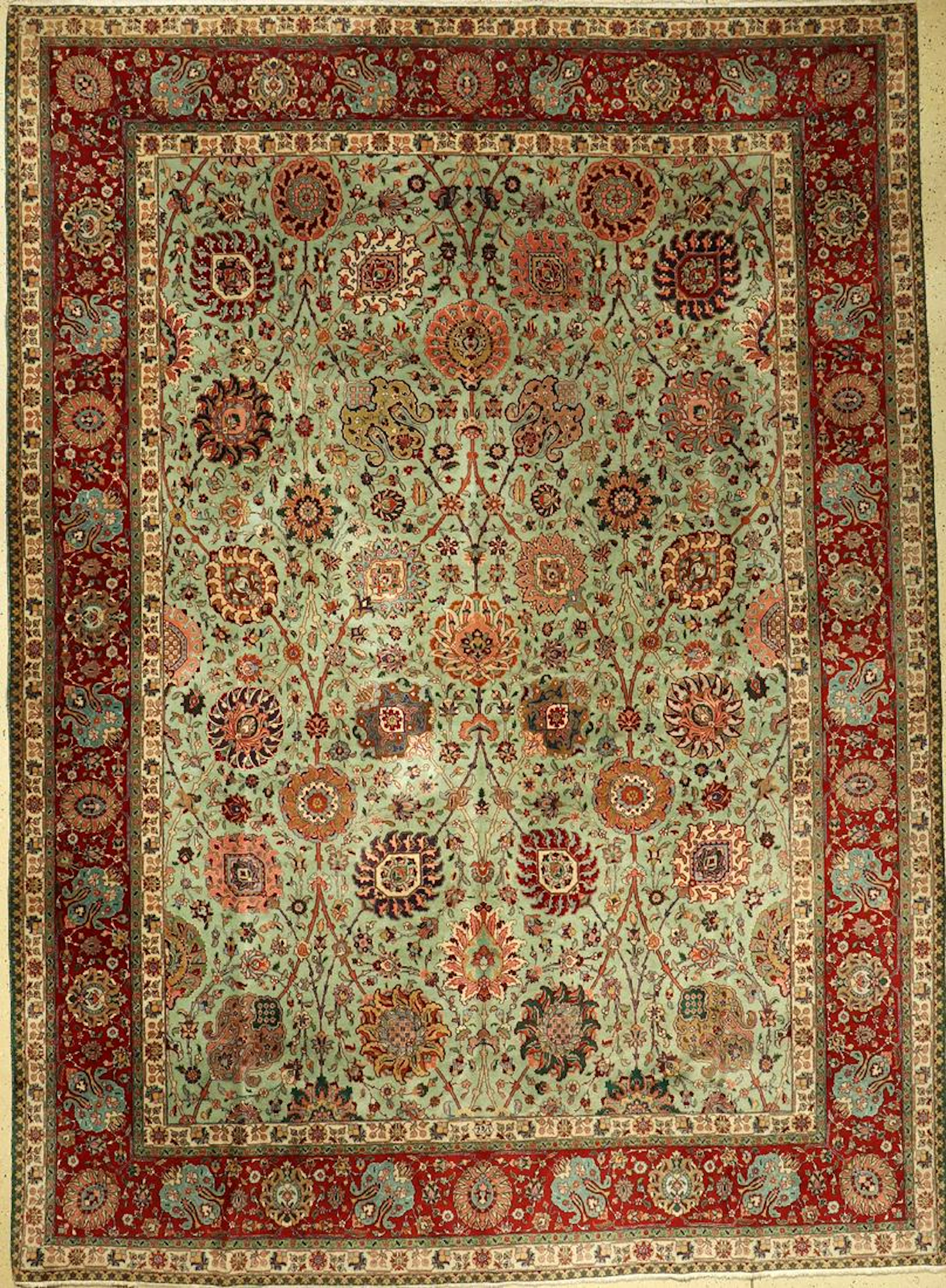 Tabriz fine carpet, Persia, around 1950, wool on cotton