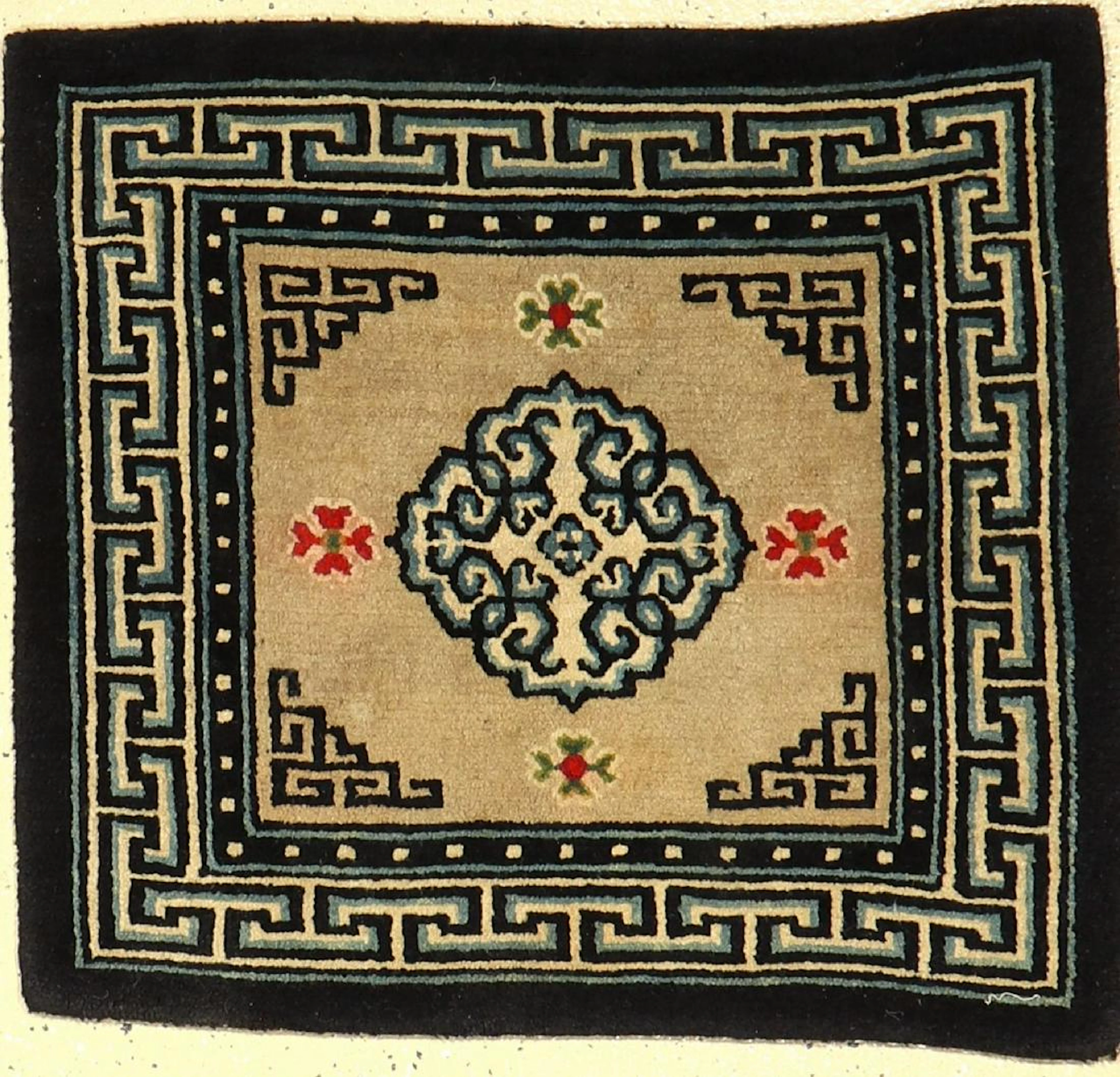 Tibetan seat mat old, Tibet, around 1930, woolon wool