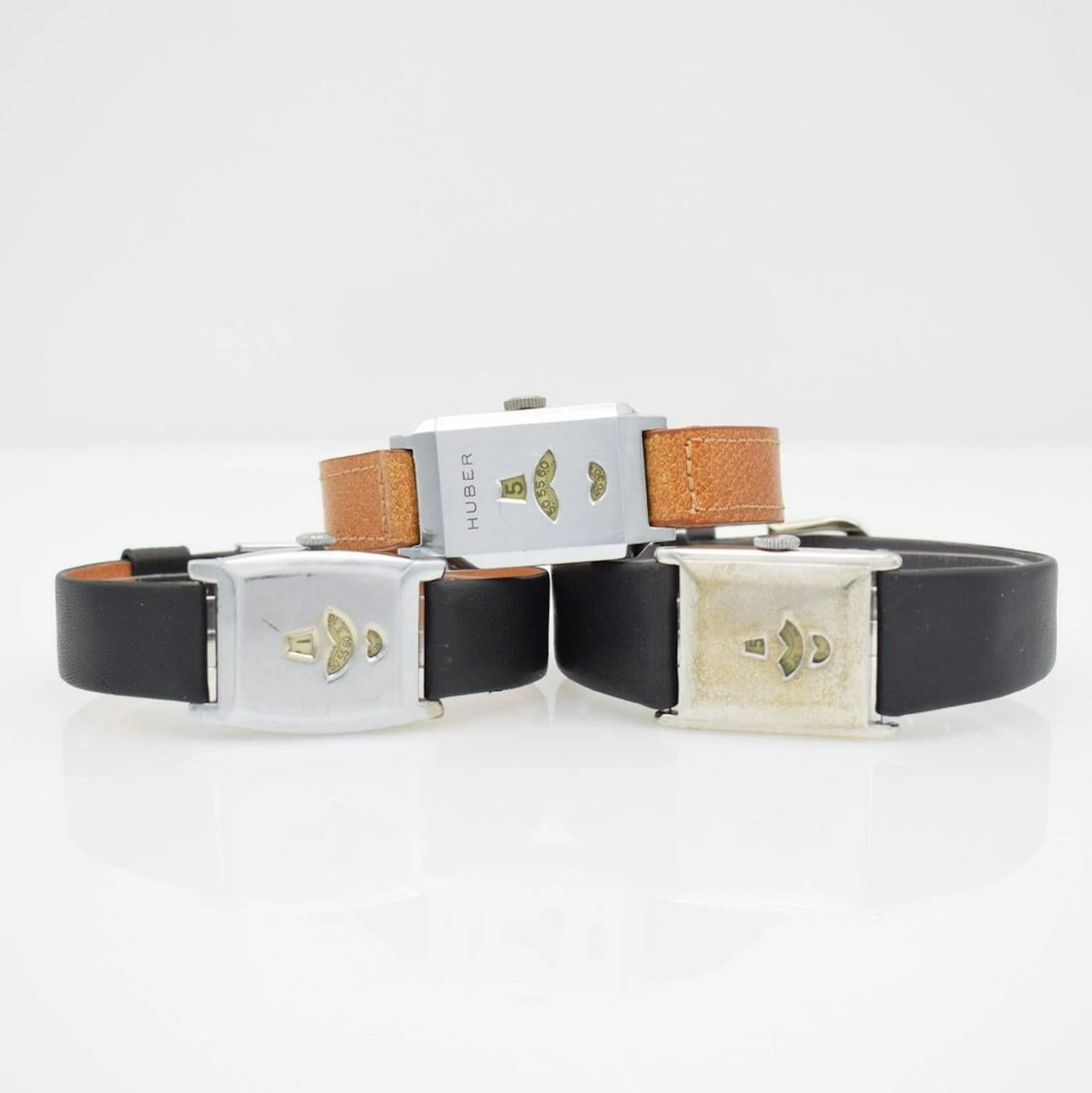 Set of 3 rectangular watches with digital display