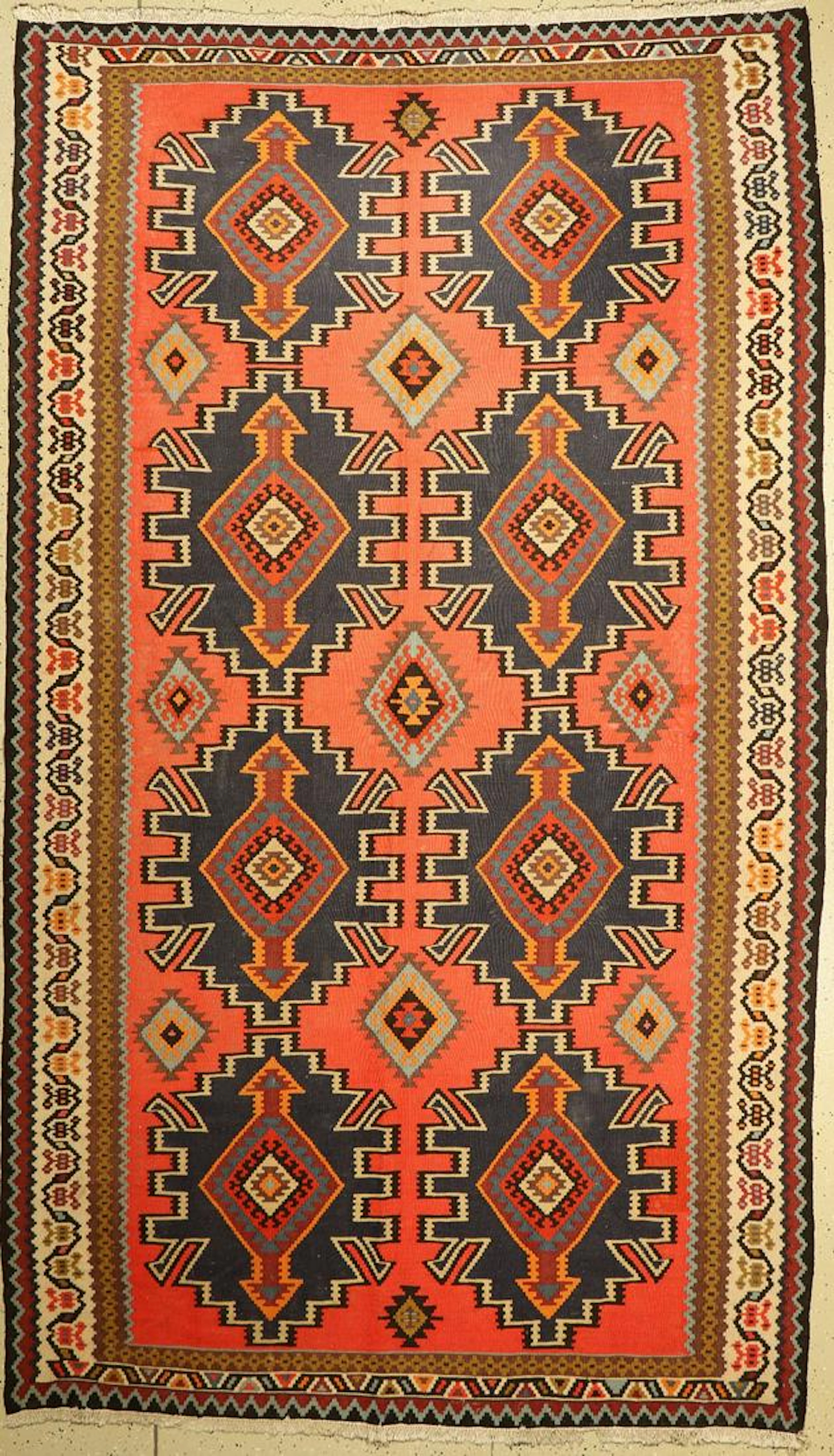 Bakhtiar Kilim old, Persia, around 1950, wool on cotto