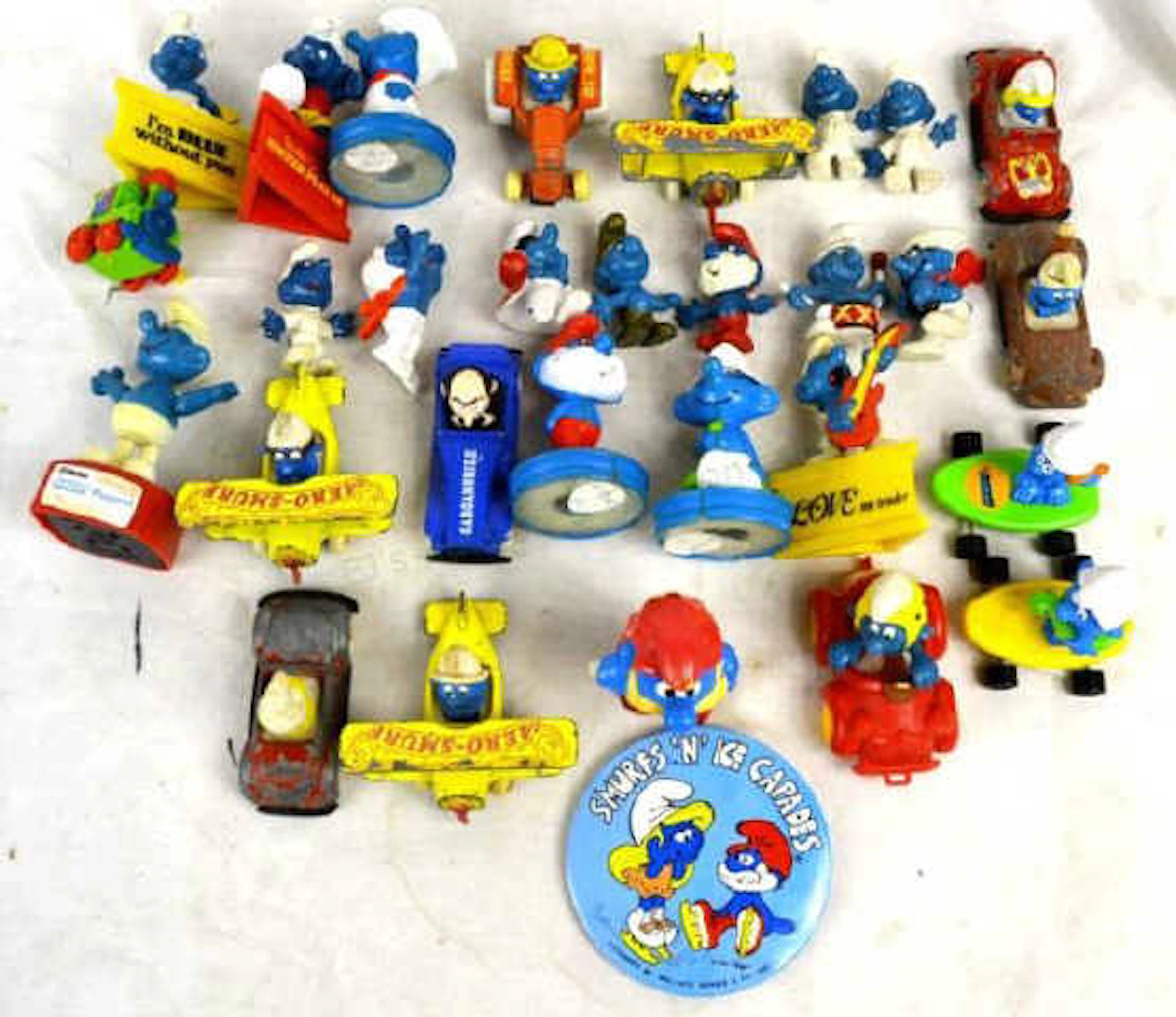 (30) Group Of Schleich And Ertl Smurf Toys