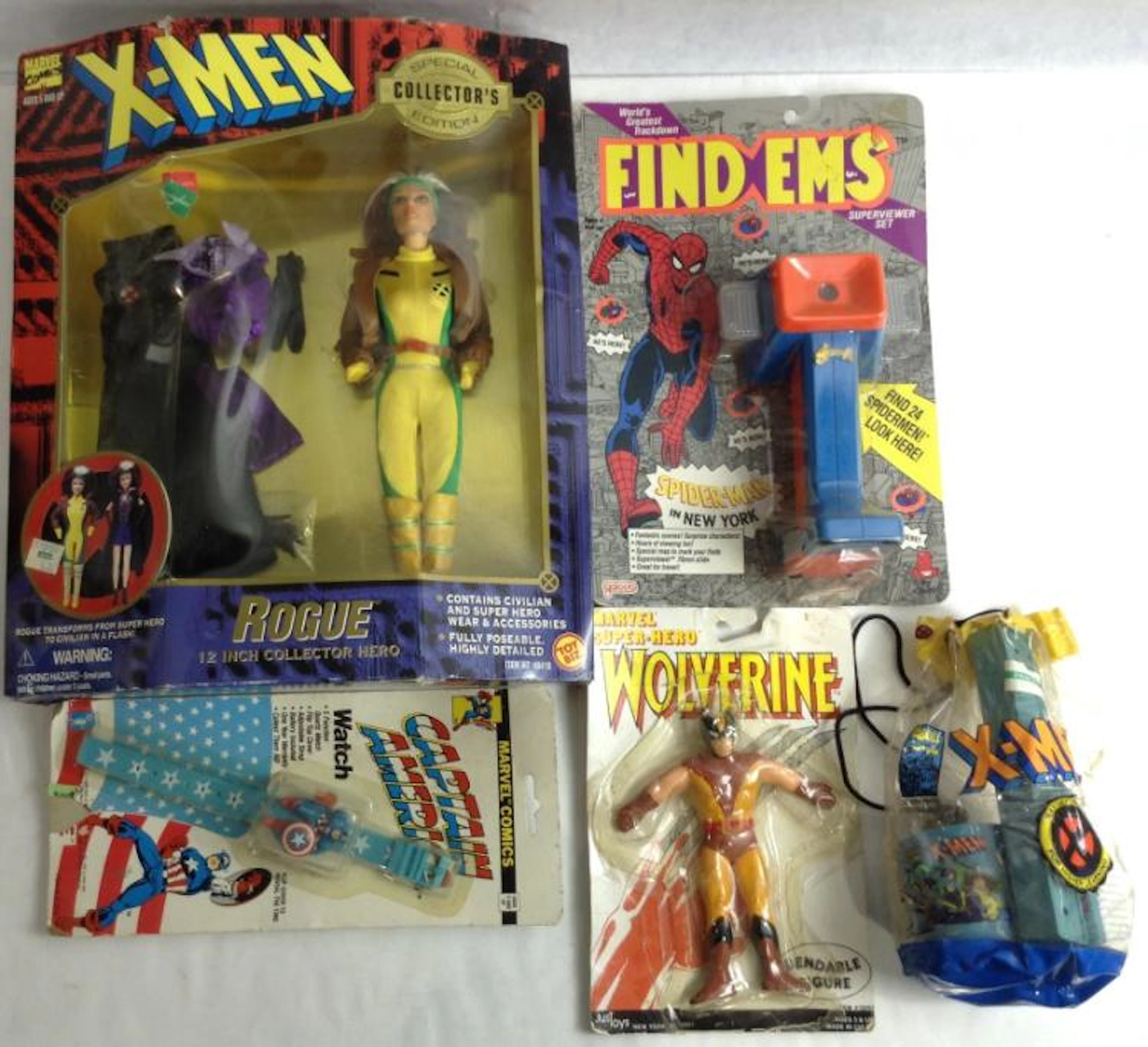 Marvel X-men Capitain America, Wolverine, Toy Lot