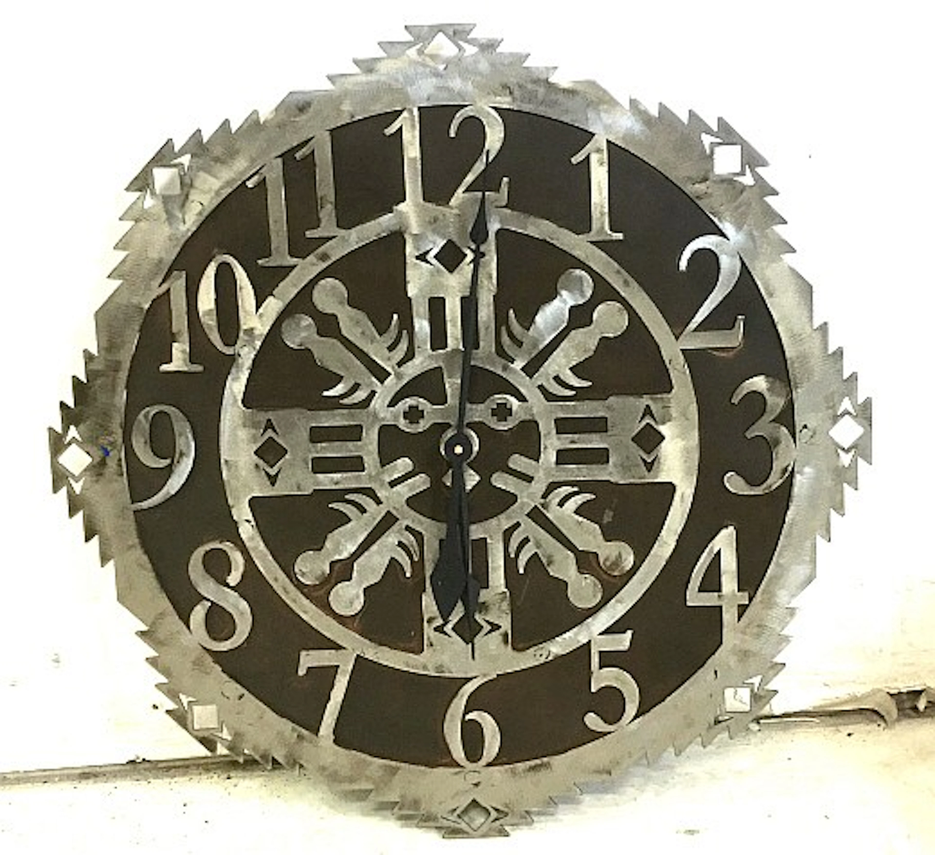 Two-tone Steel Southwest Motif Wall Clock