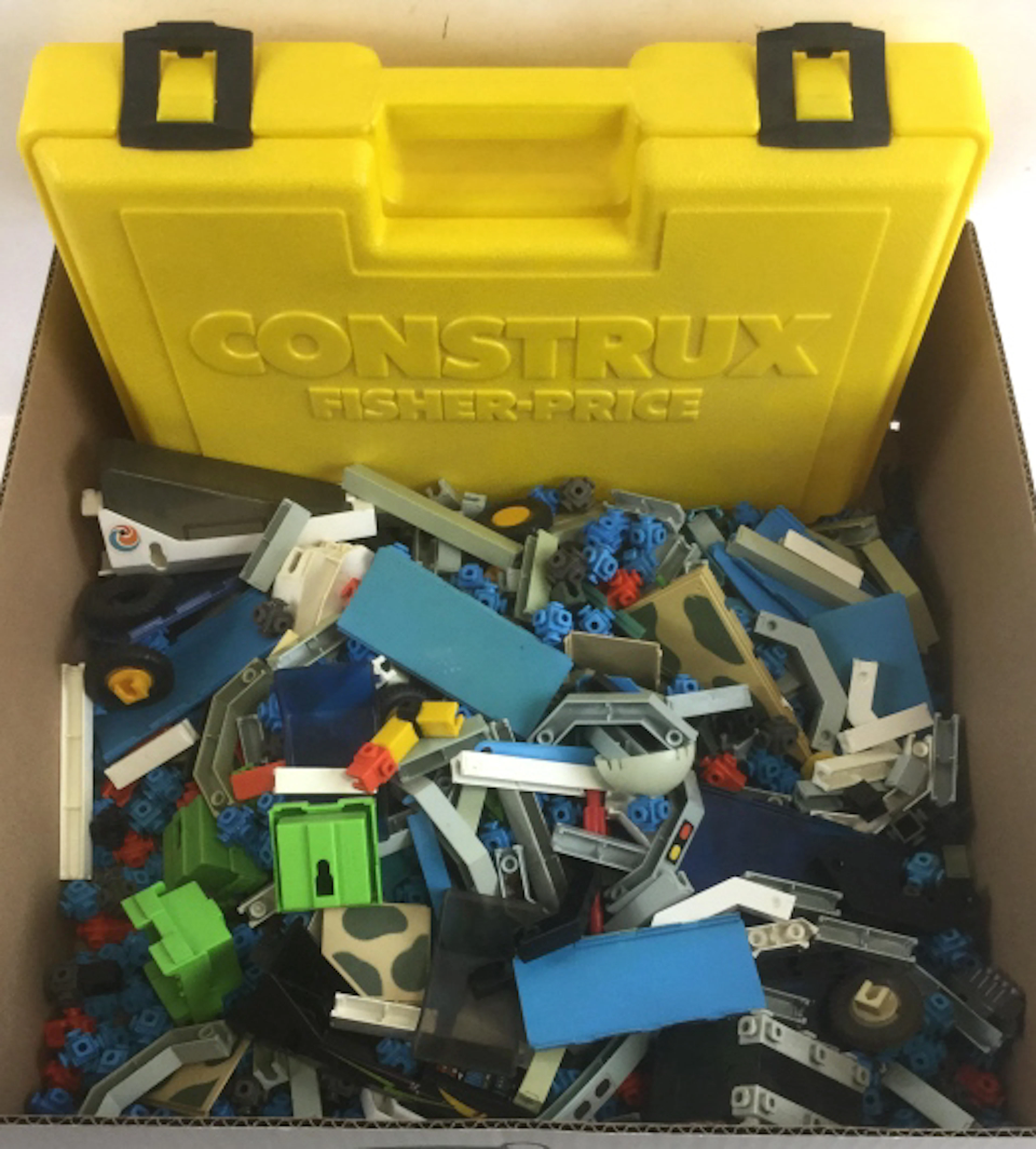 Vtg. Fisher Price Construx Building Toys W/ Case