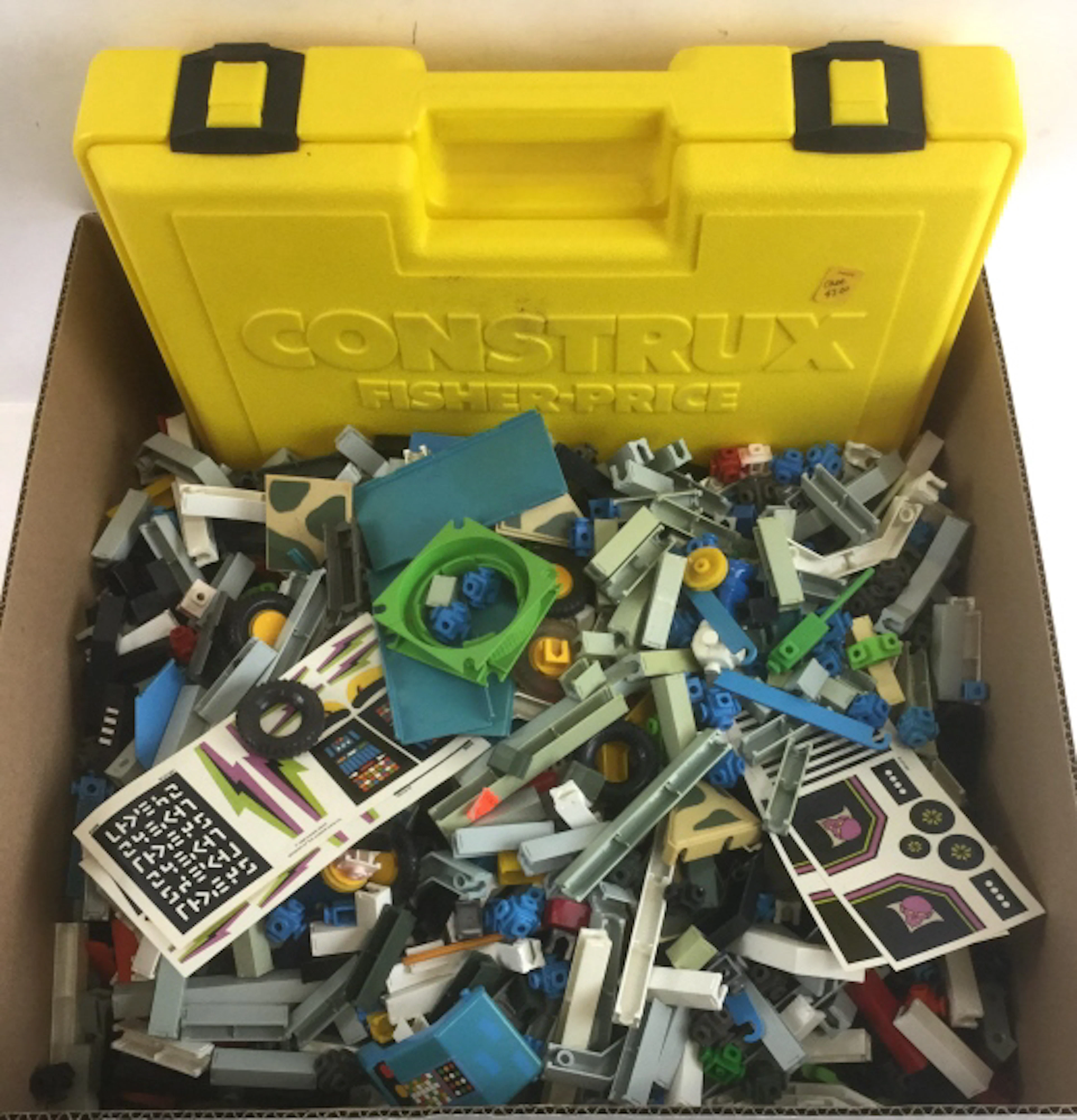 Vtg. Fisher Price Construx Building Toys W/ Case