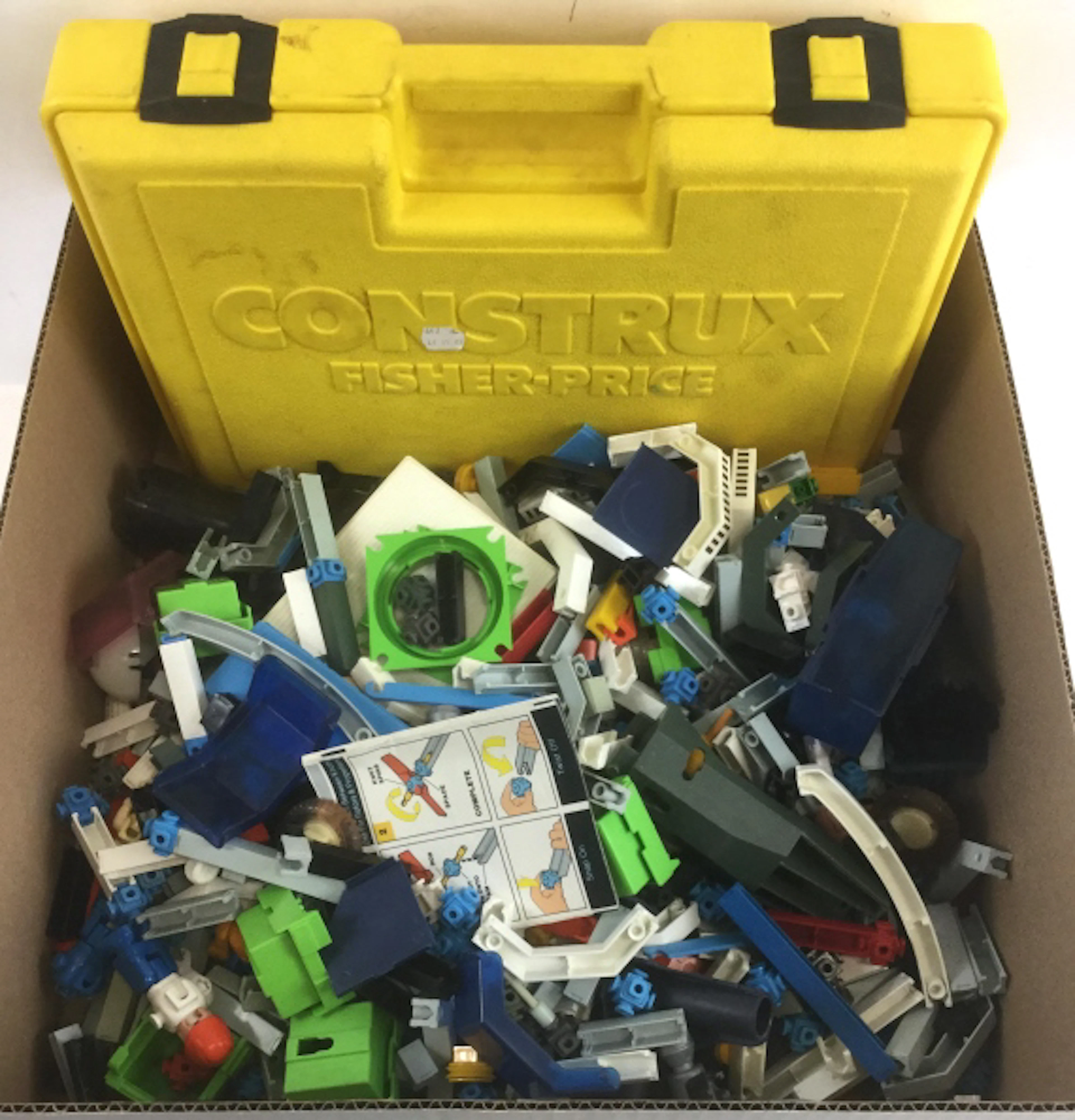 Vtg. Fisher Price Construx Building Toys W/ Case