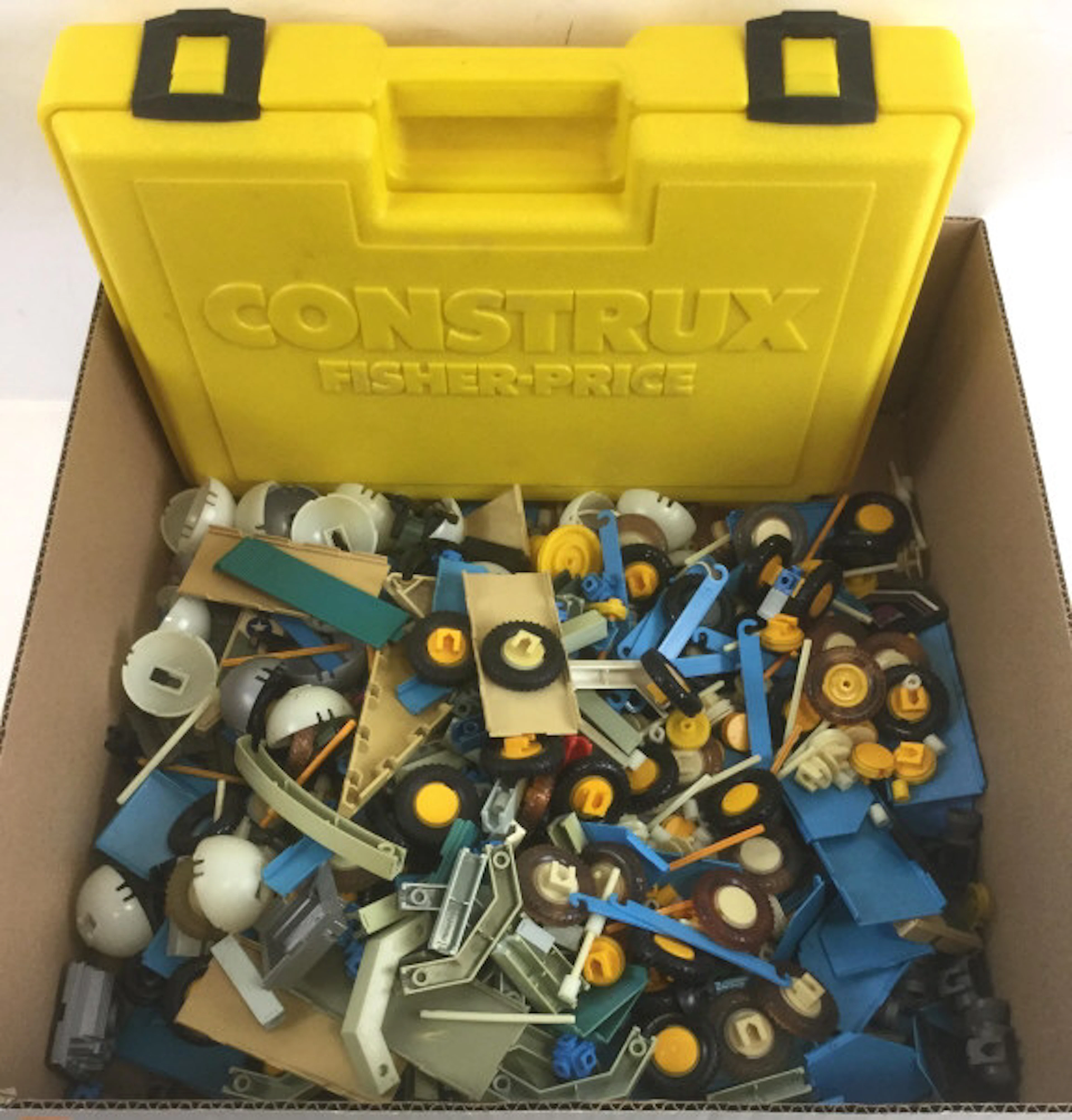 Vtg. Fisher Price Construx Building Toys W/ Case