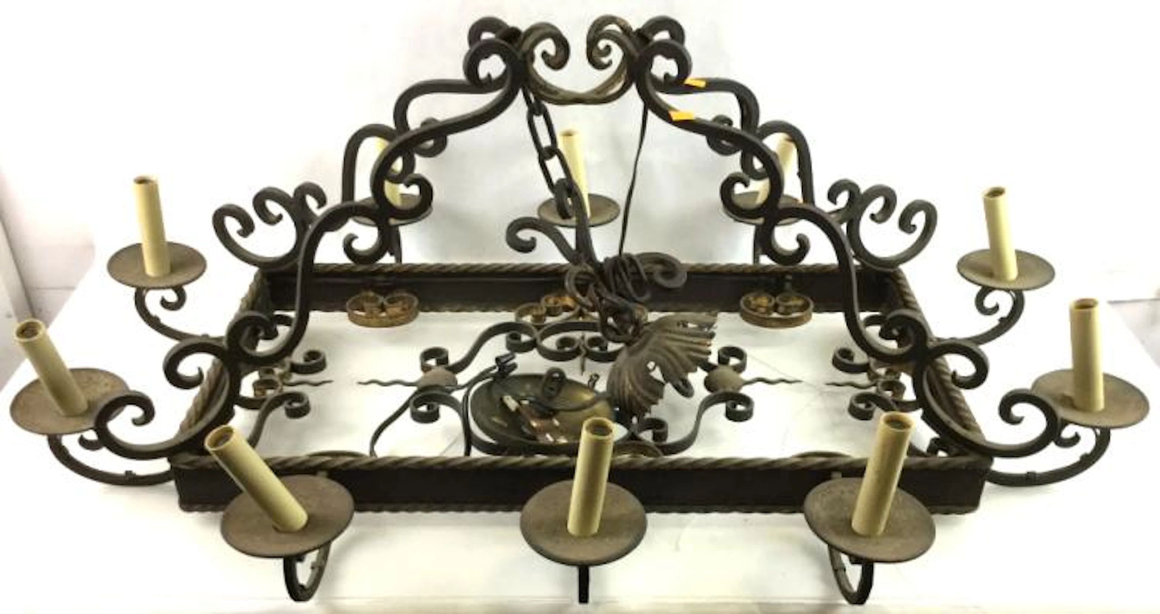 Vintage Rustic Tuscan Style Metal Chandelier