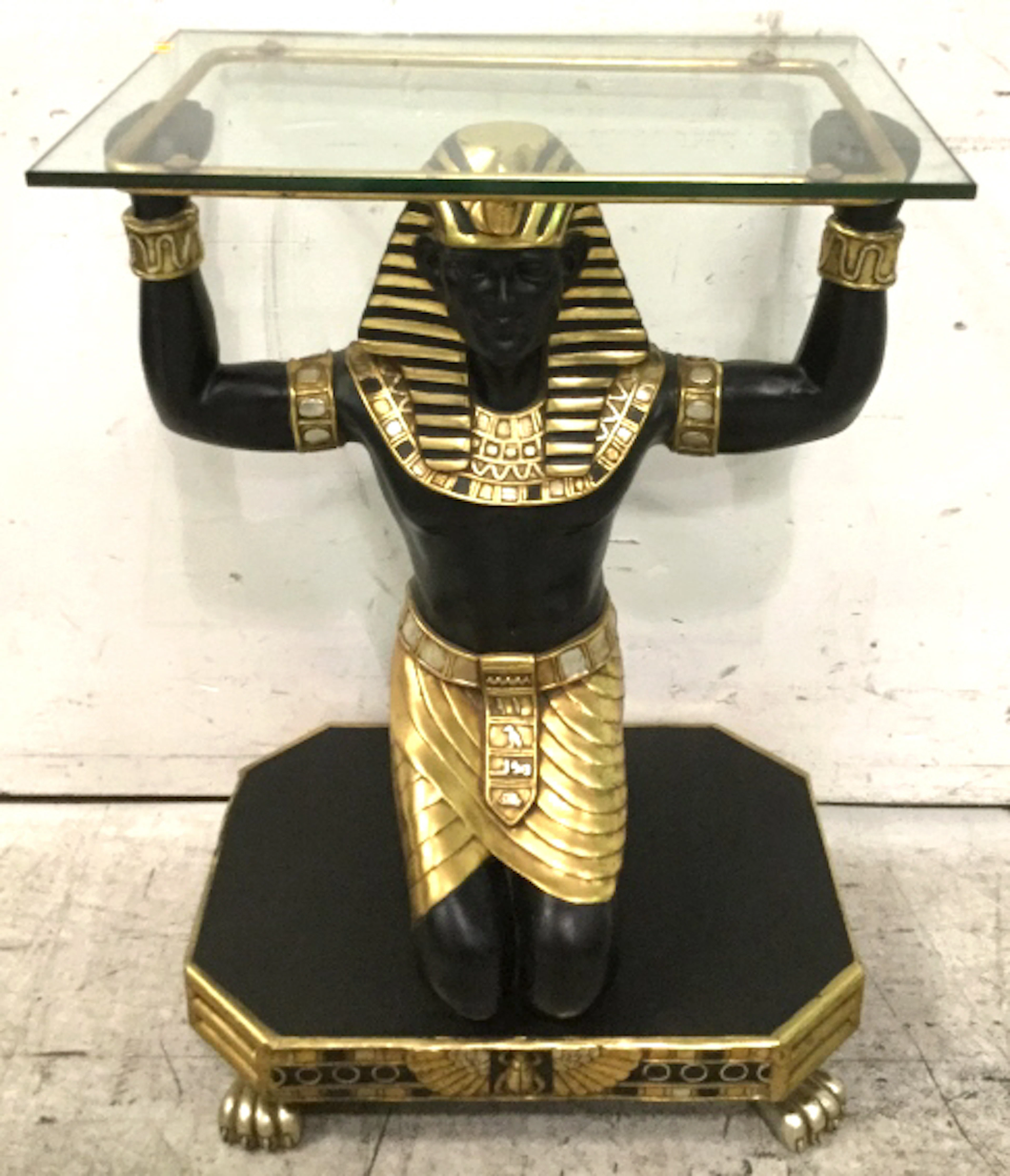French Empire Egyptian Sculpture Accent Table